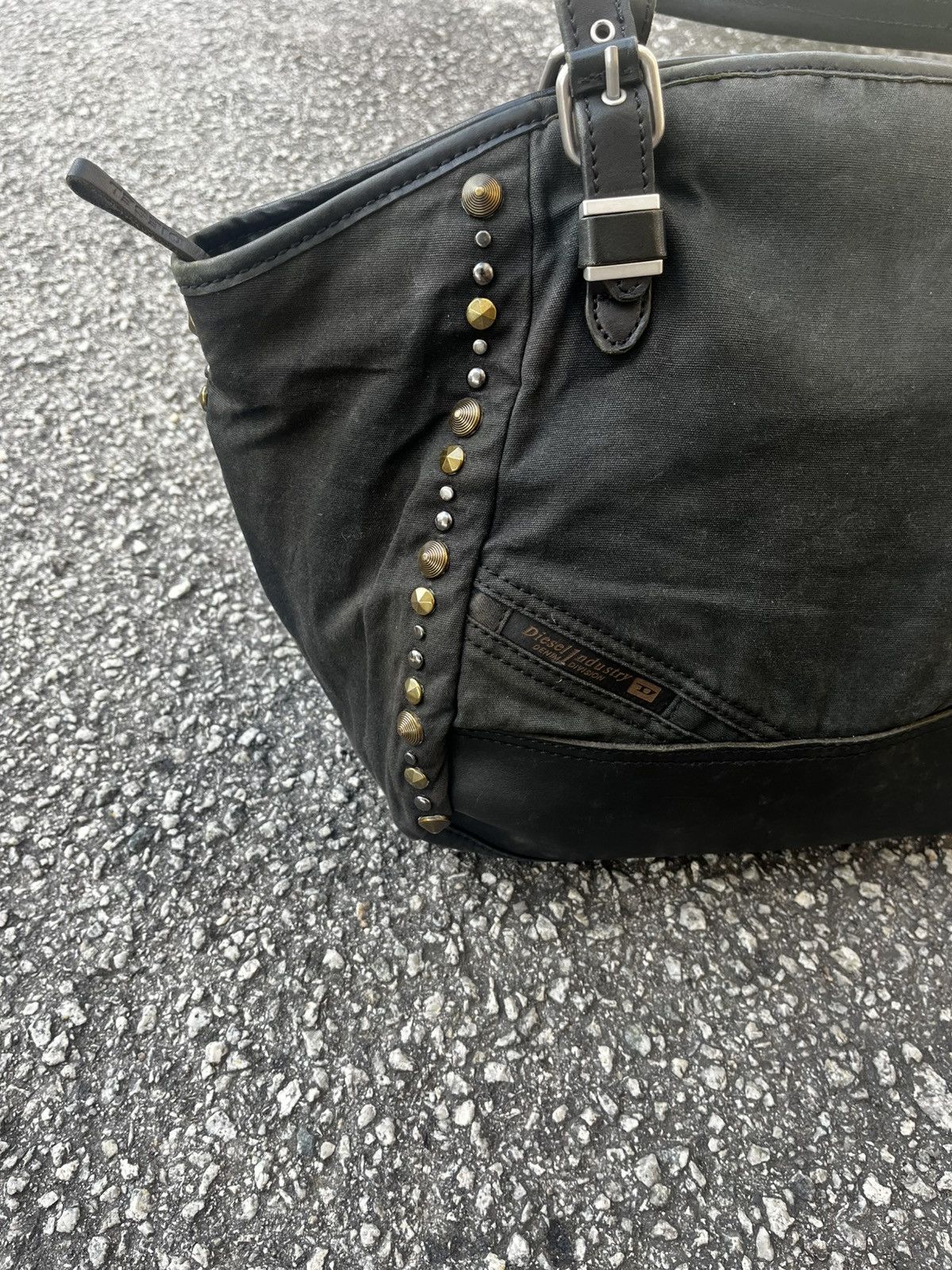 Diesel Diesel i am who i am Waxed studded Tote Bag Size ONE SIZE - 5 Thumbnail