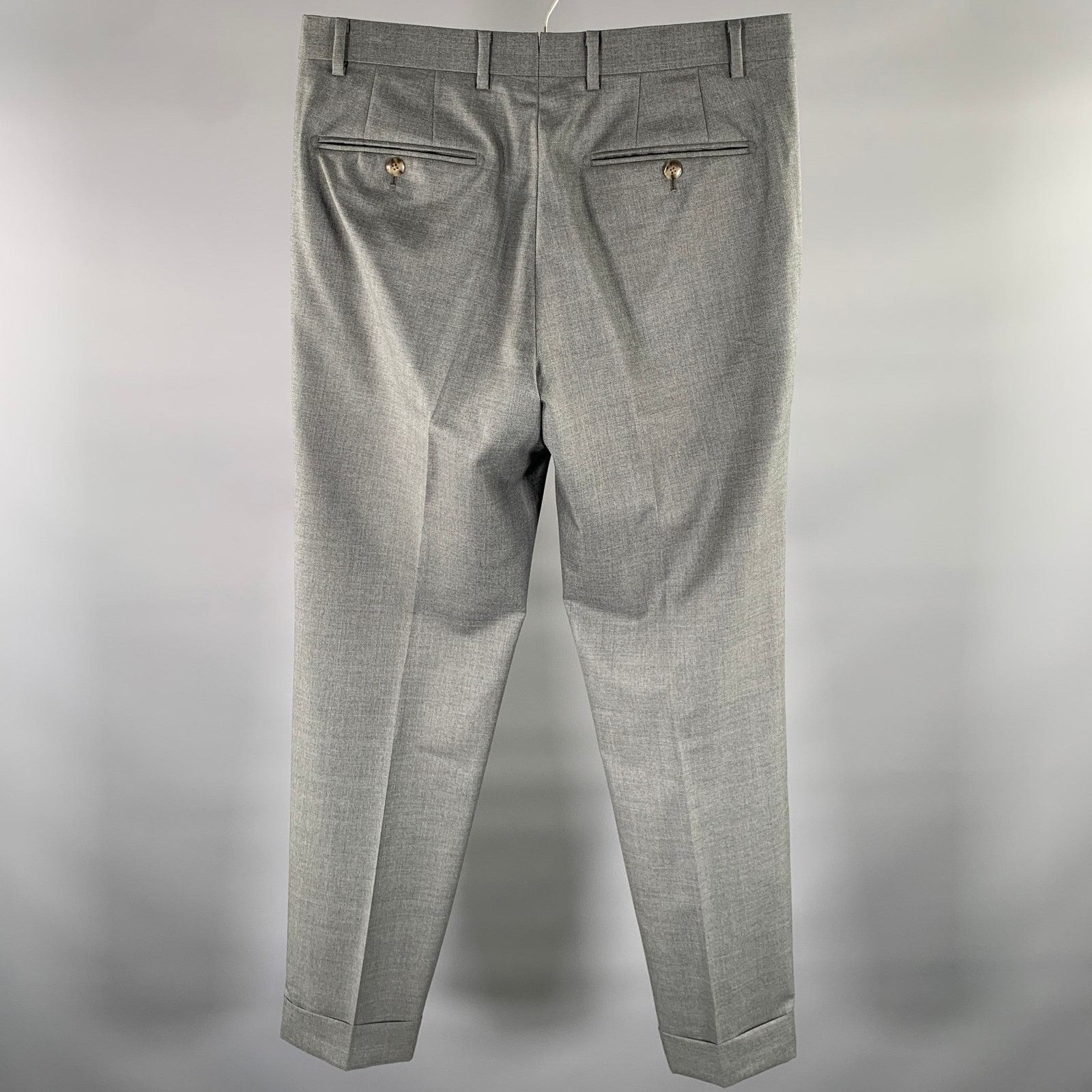 Other ATELIER MUNRO Size 32 Grey Wool Slim Fit Dress Pants Size US 32 / EU 48 - 2 Thumbnail
