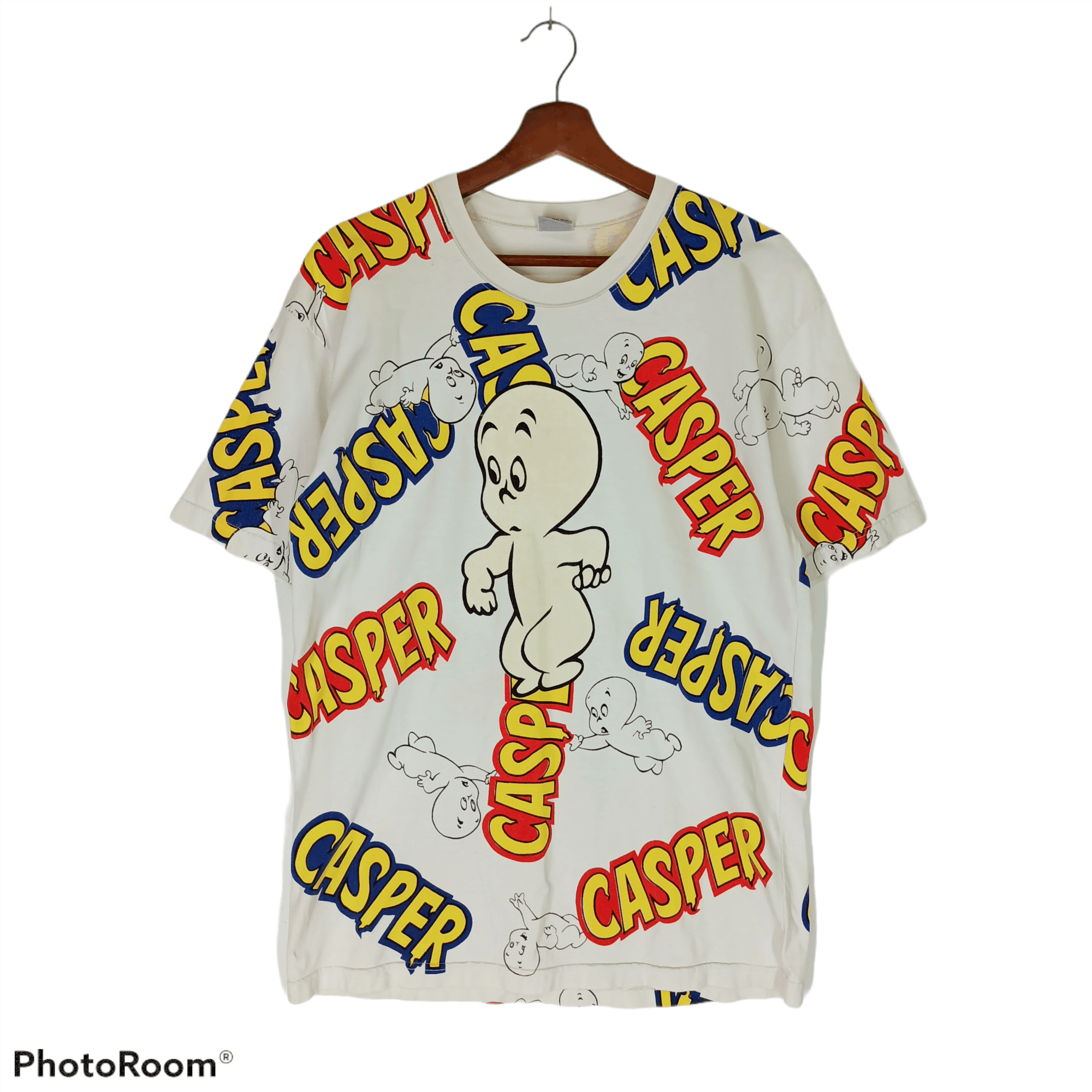 image of Cartoon Network x Print All Over Me Vintage 90's Casper Cartoon Overprint T-Shirt, Men's (Size XS)