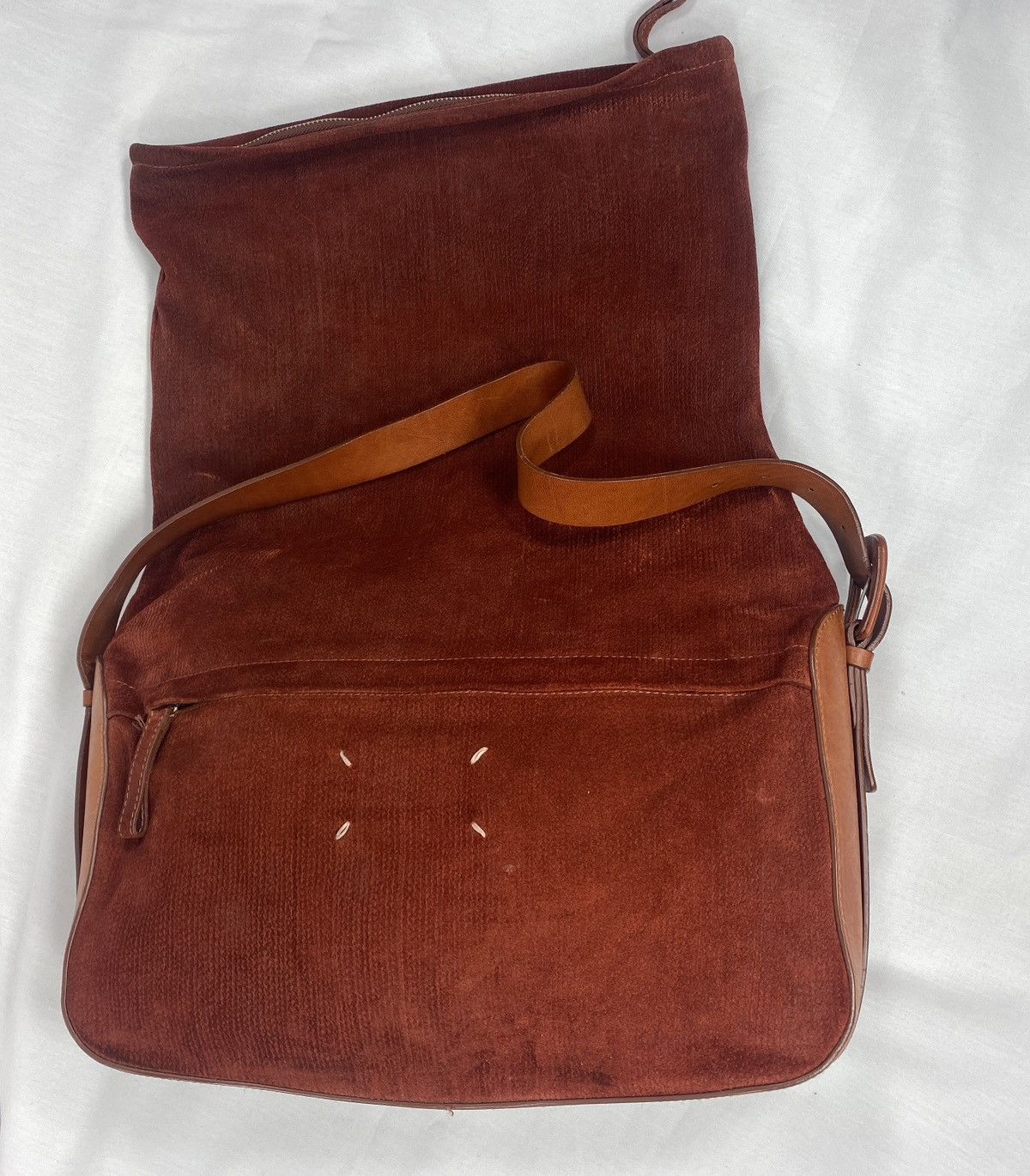 Maison Margiela Maison Martin Margiela Burgundy Cognac Leather Messenger Bag Size ONE SIZE - 8 Thumbnail