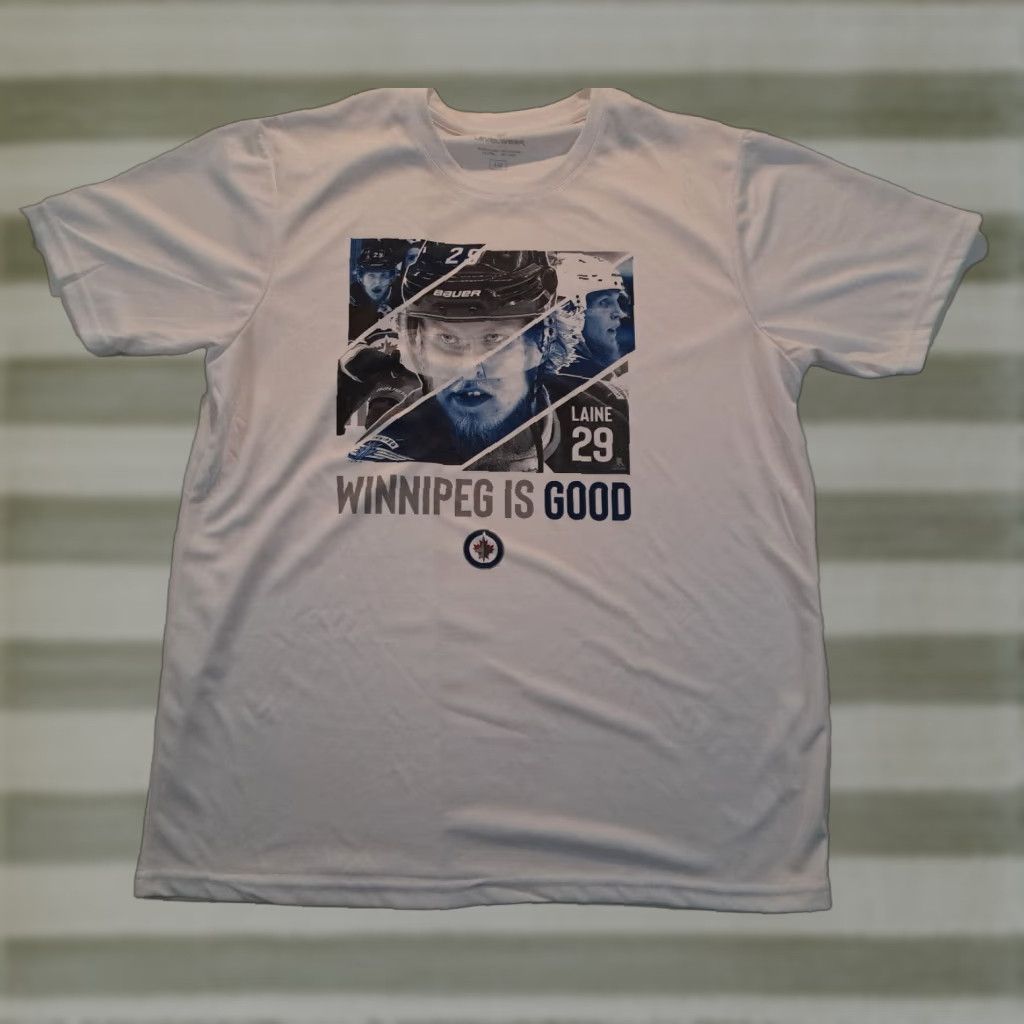 Vintage Level Wear Winnipeg is Good Patrick Laine #29 T-Shirt White L Men Short Sleeve NWT Hockey Solid Large Size US L / EU 52-54 / 3 - 1 Thumbnail