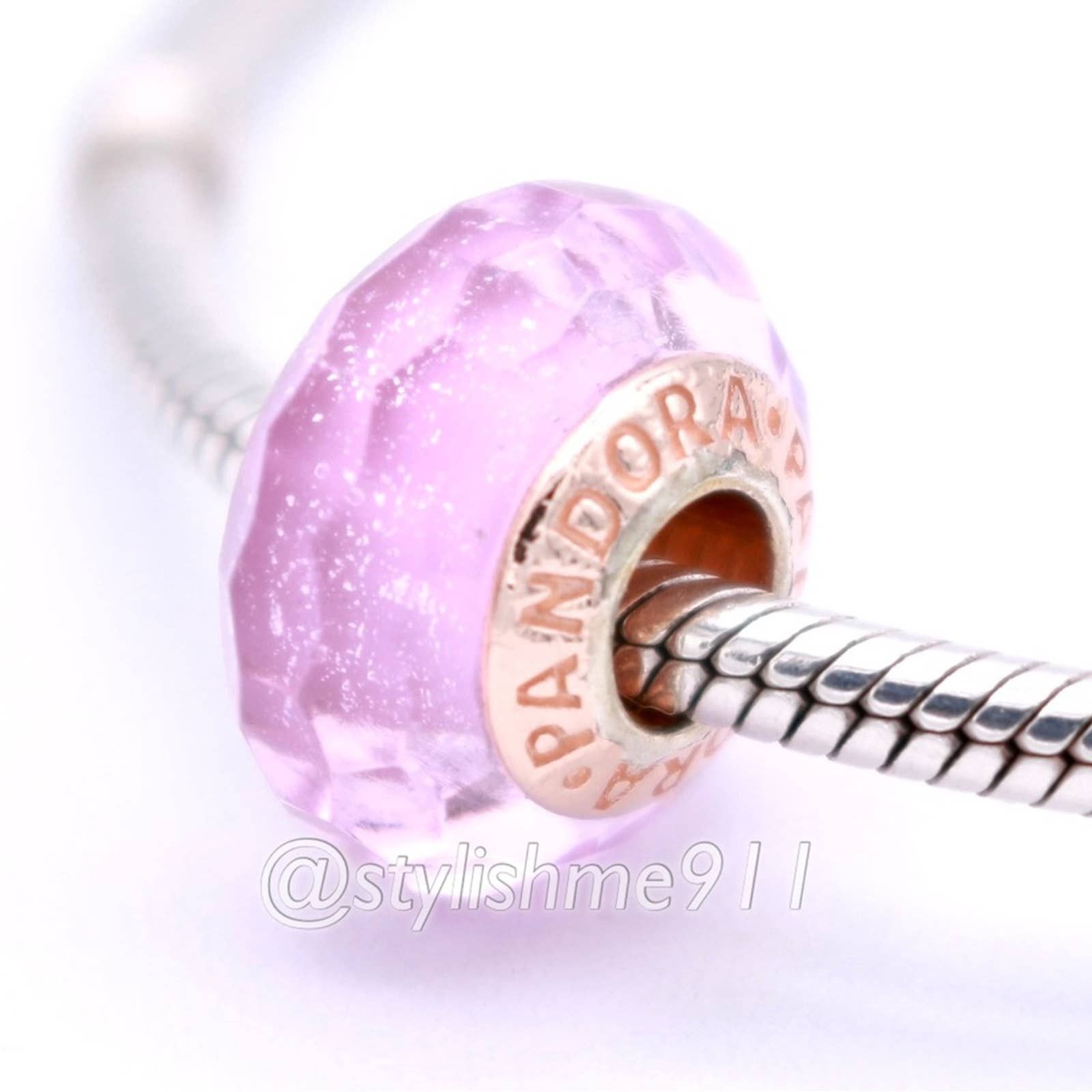 pandora Authentic Pandora Rose Pink Shimmering Murano Glass Charm