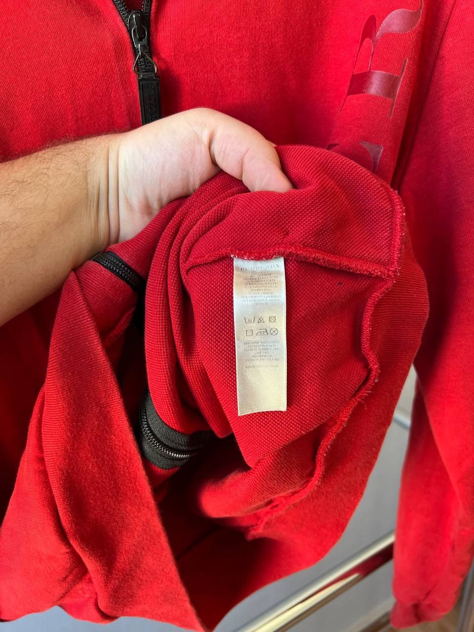 Burberry BURBERRY SPORT RED CASUAL MENS FULL ZIP BIG LOGO SWEATSHIRT Size US XL / EU 56 / 4 - 11 Thumbnail
