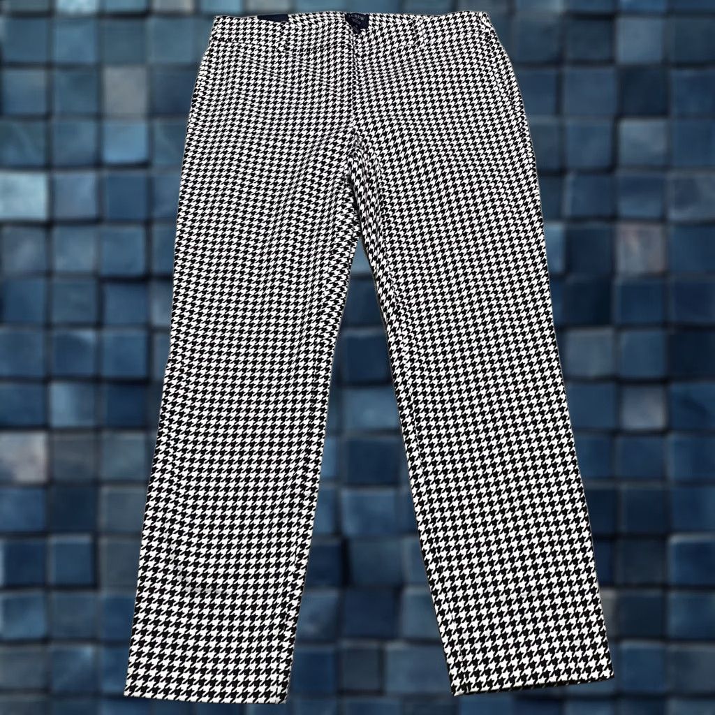 J.Crew J.CREW Pants Womens 6 Black Houndstooth Plaid Winnie Ankle Business Casual Shirts Accessories Size 28" / US 6 / IT 42 - 1 Thumbnail