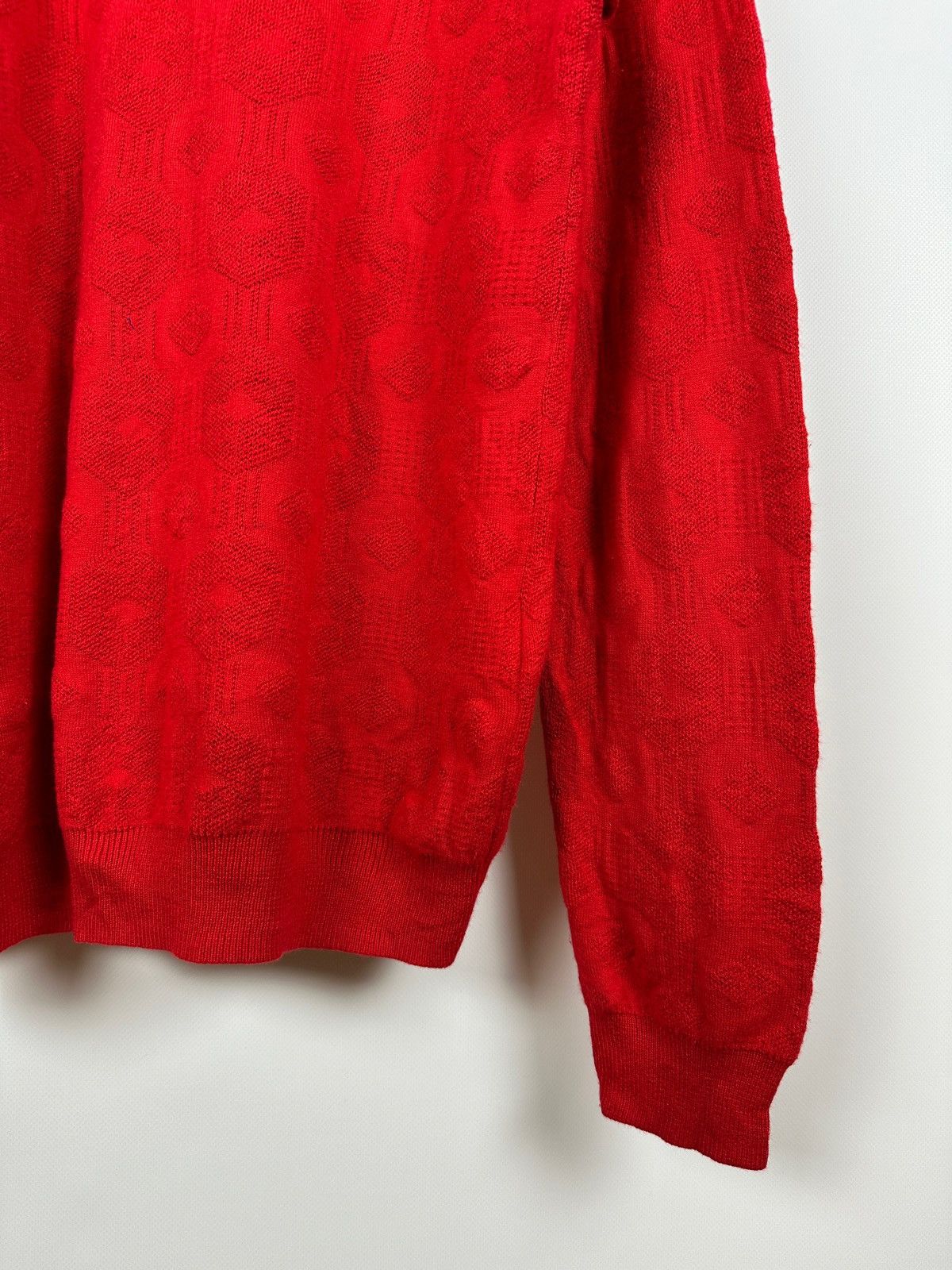 Fred Perry × Raf Simons RAF Simons X Fred Perry Red Silk Knit Sweater Size US XL / EU 56 / 4 - 14 Thumbnail