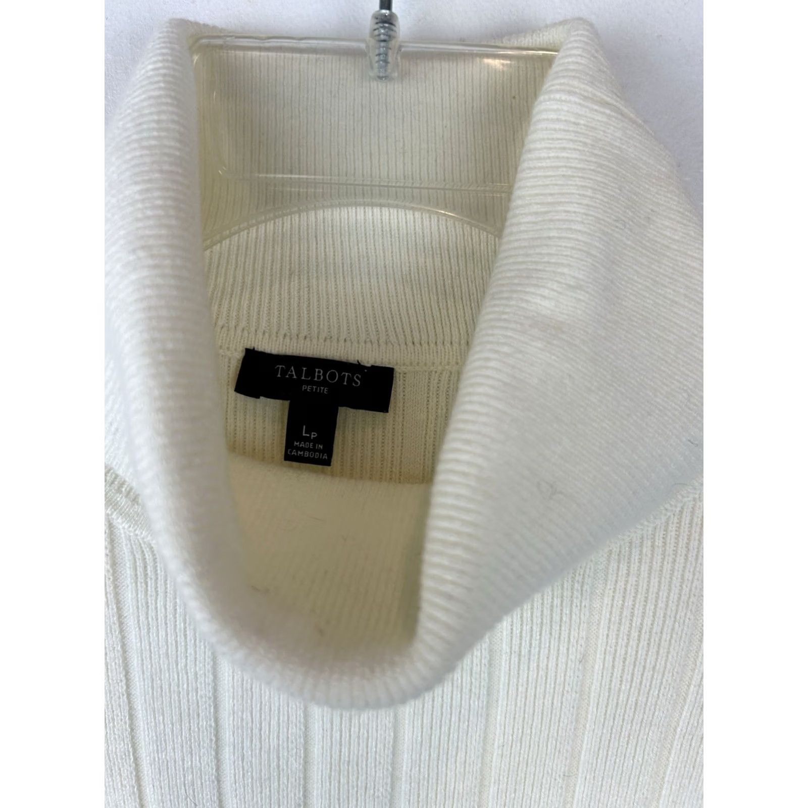 Talbots Talbots Sweater Pullover L Petite Ivory Ribbed Turtleneck Puff Sleeve Classic Minimalist Women Mens? Size L / US 10 / IT 46 - 3 Thumbnail