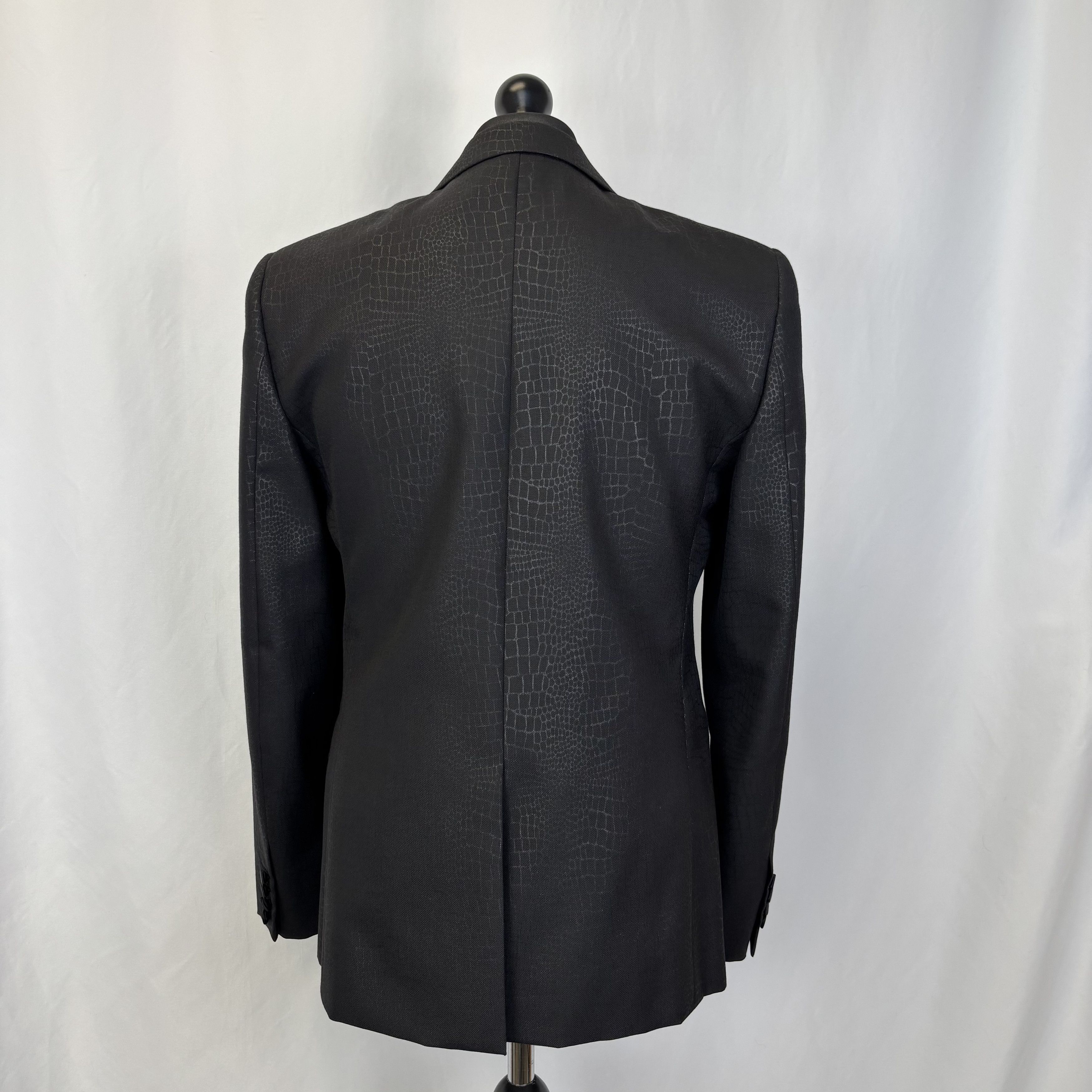 Saint Laurent Paris Saint Laurent Black Animal Print Blazer Size 54R - 3 Thumbnail