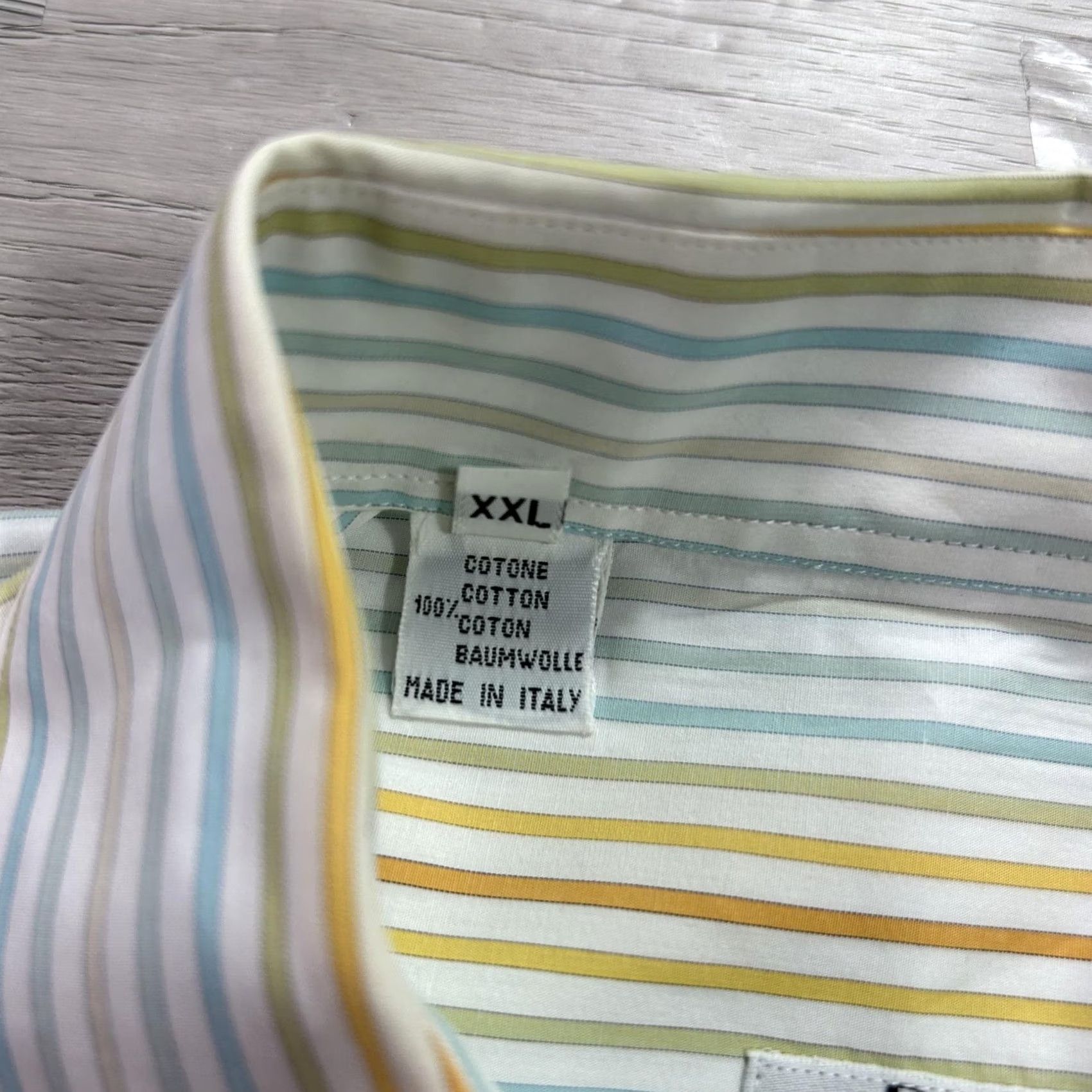Vintage VINTAGE Davinci Sport Shirt Mens 2XL White Pastel Stripe Button Up Italy Size US XXL / EU 58 / 5 - 5 Thumbnail