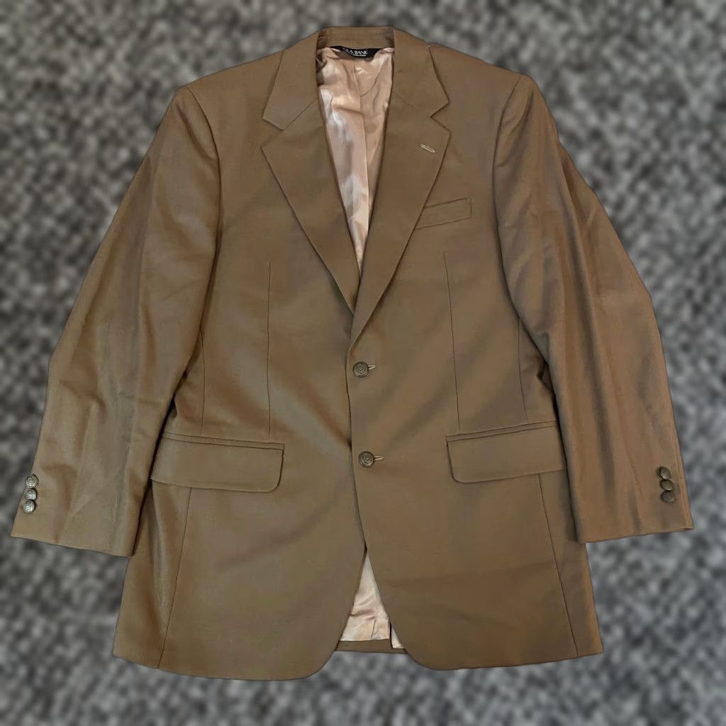 Vintage Jos A Bank Blazer Mens 38R Brown Wool Cashmere Tweed Sport Coat Jacket Blazer Button Size 38R - 1 Thumbnail