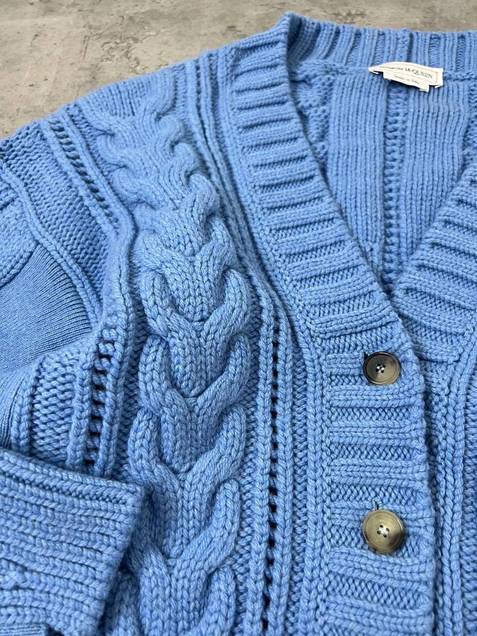 Alexander McQueen Alexander McQueen Jumper Womens Blue Cable Wool 100% Size M / US 6-8 / IT 42-44 - 10 Thumbnail