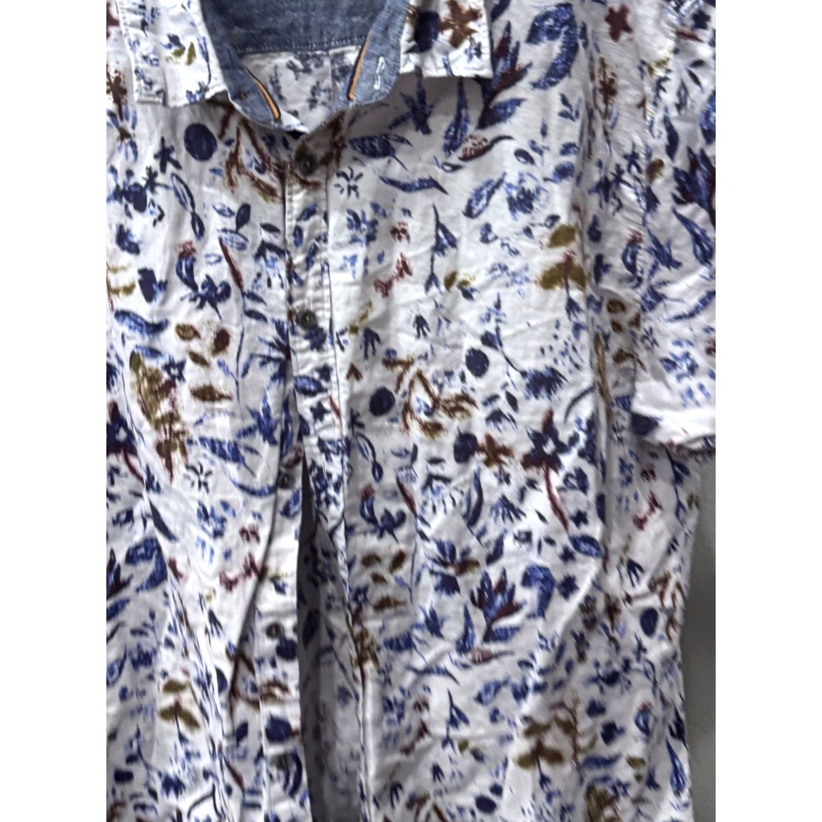 Carbon2Cobalt VINTAGE Carbon 2 Cobalt Linen Floral SHORT SLEEVE BUTTON UP SHIRT 2XL XXL Size US XXL / EU 58 / 5 - 3 Thumbnail