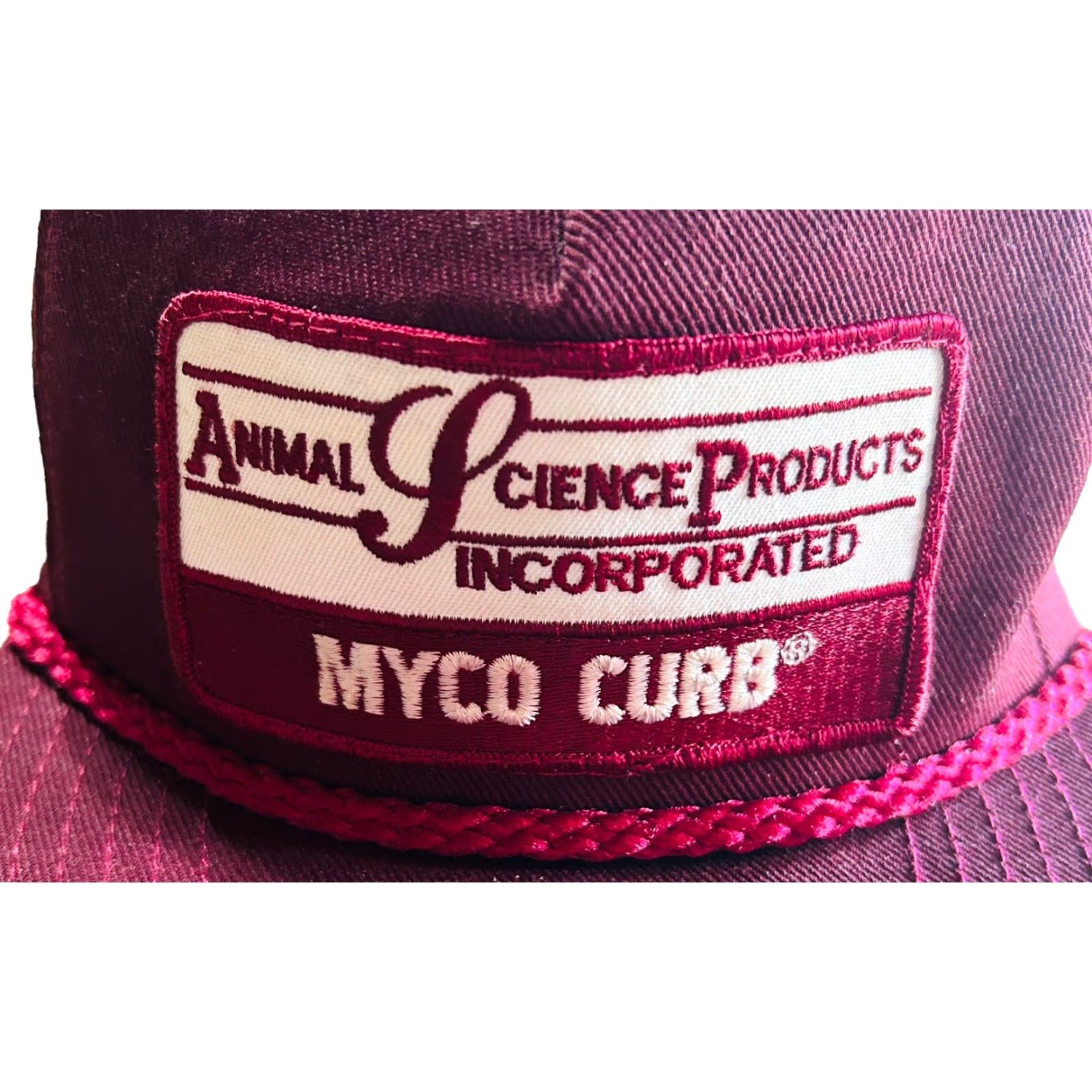 Vintage VINTAGE Animal Science Products Inc. Myco Curb Trucker Baseball Hat Cap Men’s Cap Red/Maroon Adjustable Hat Mens Hat Size ONE SIZE - 2 Thumbnail
