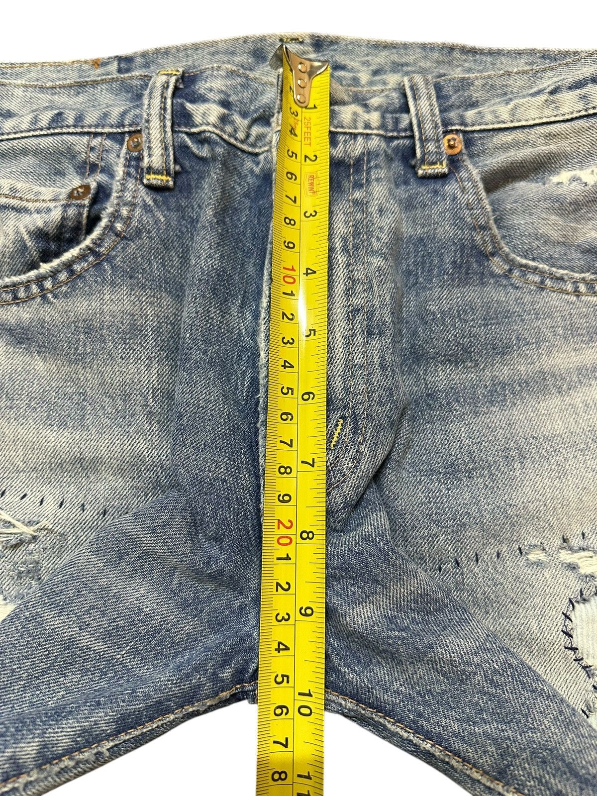 Japanese Brand Vintage Japanese Brand Faded Wash Distressed Patch Jeans Size US 32 / EU 48 - 15 Thumbnail
