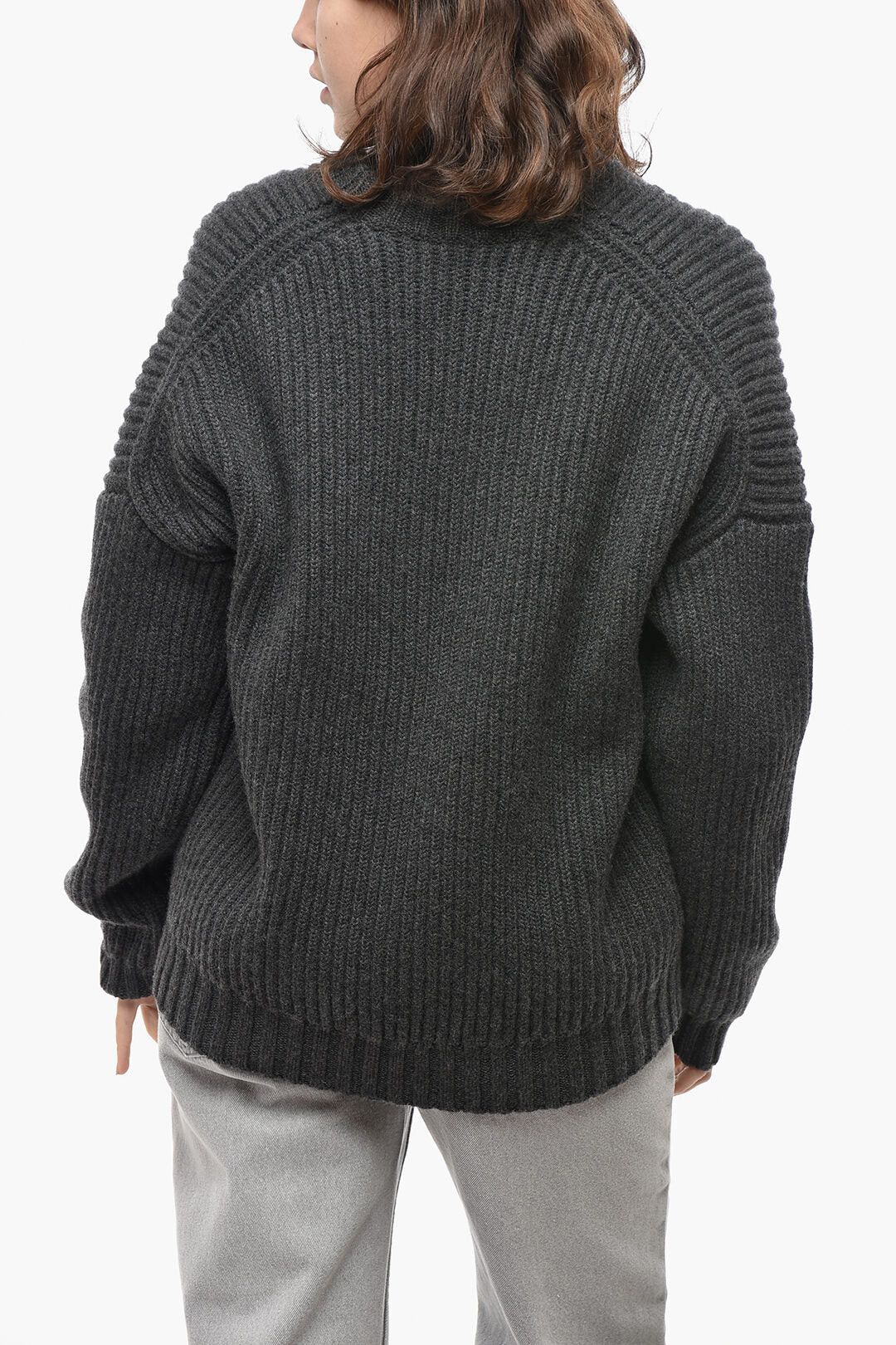 KHAITE og1mm0426 Cashmere Ribbed Crew-Neck Pullover in Grey Size M / US 6-8 / IT 42-44 - 2 Thumbnail