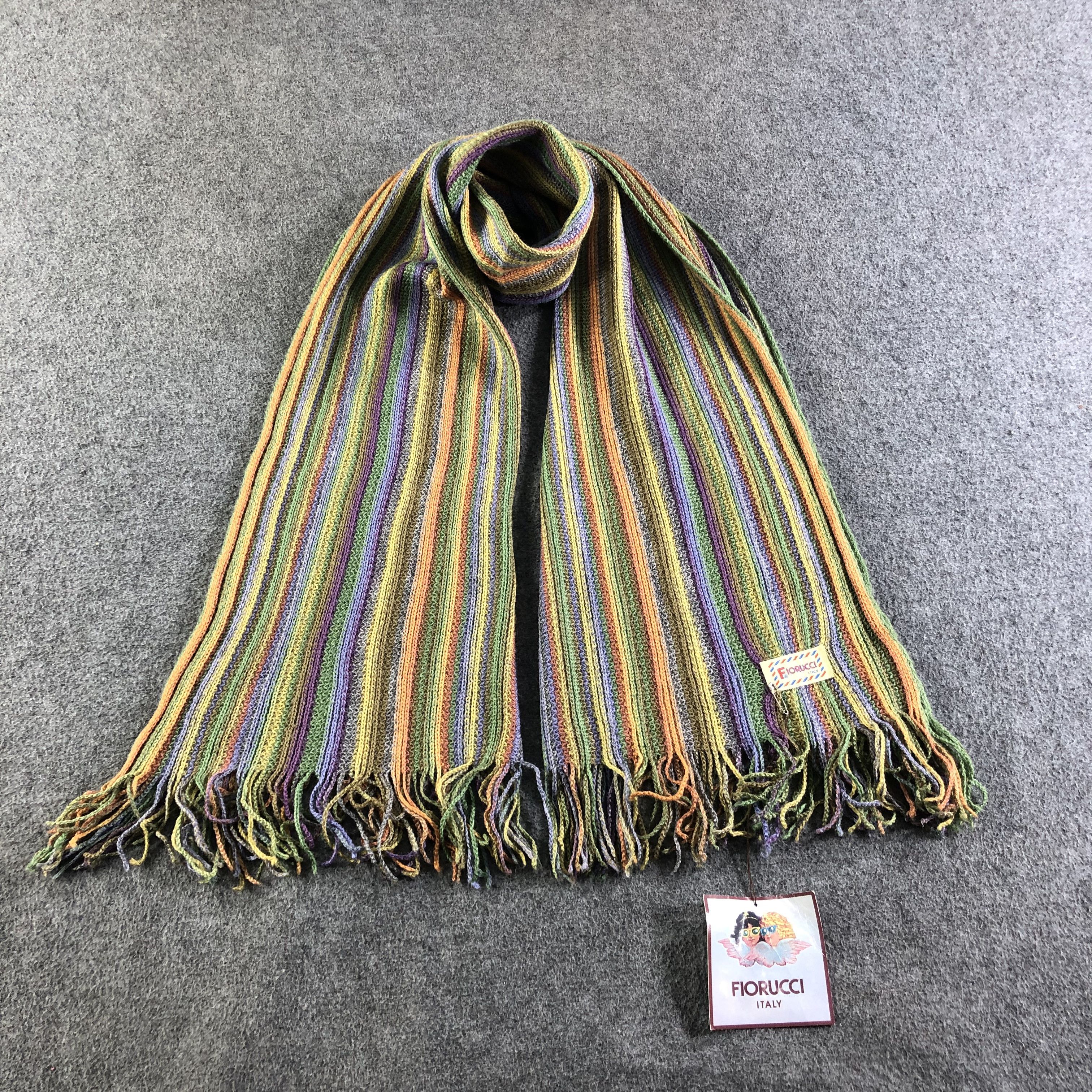 Fiorucci Fiorucci Striped Knit Wool Scarf Muffler V1857 Size ONE SIZE - 1 Thumbnail
