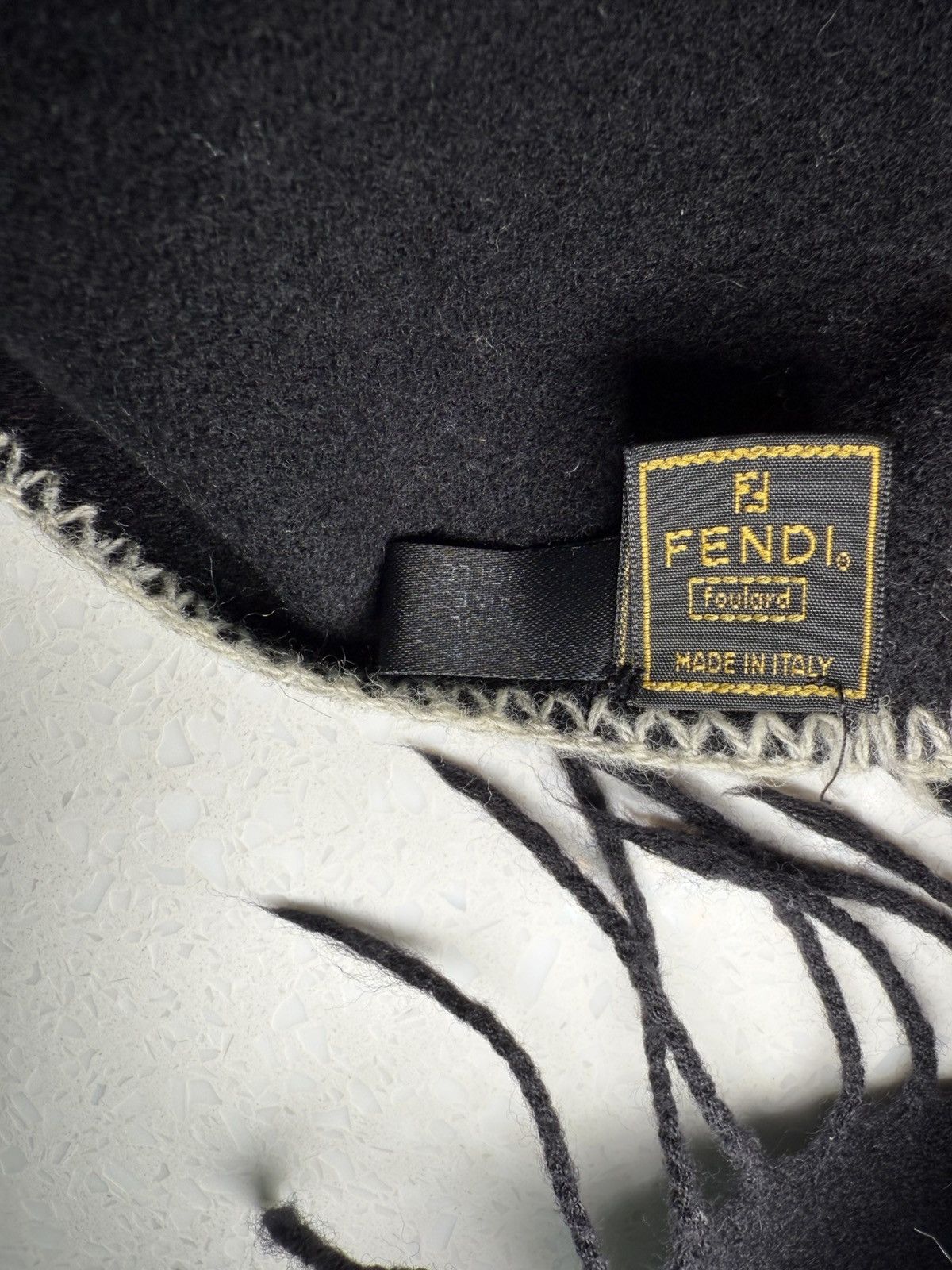 Fendi Fendi Black & Grey Logo Scarf Size ONE SIZE - 6 Thumbnail