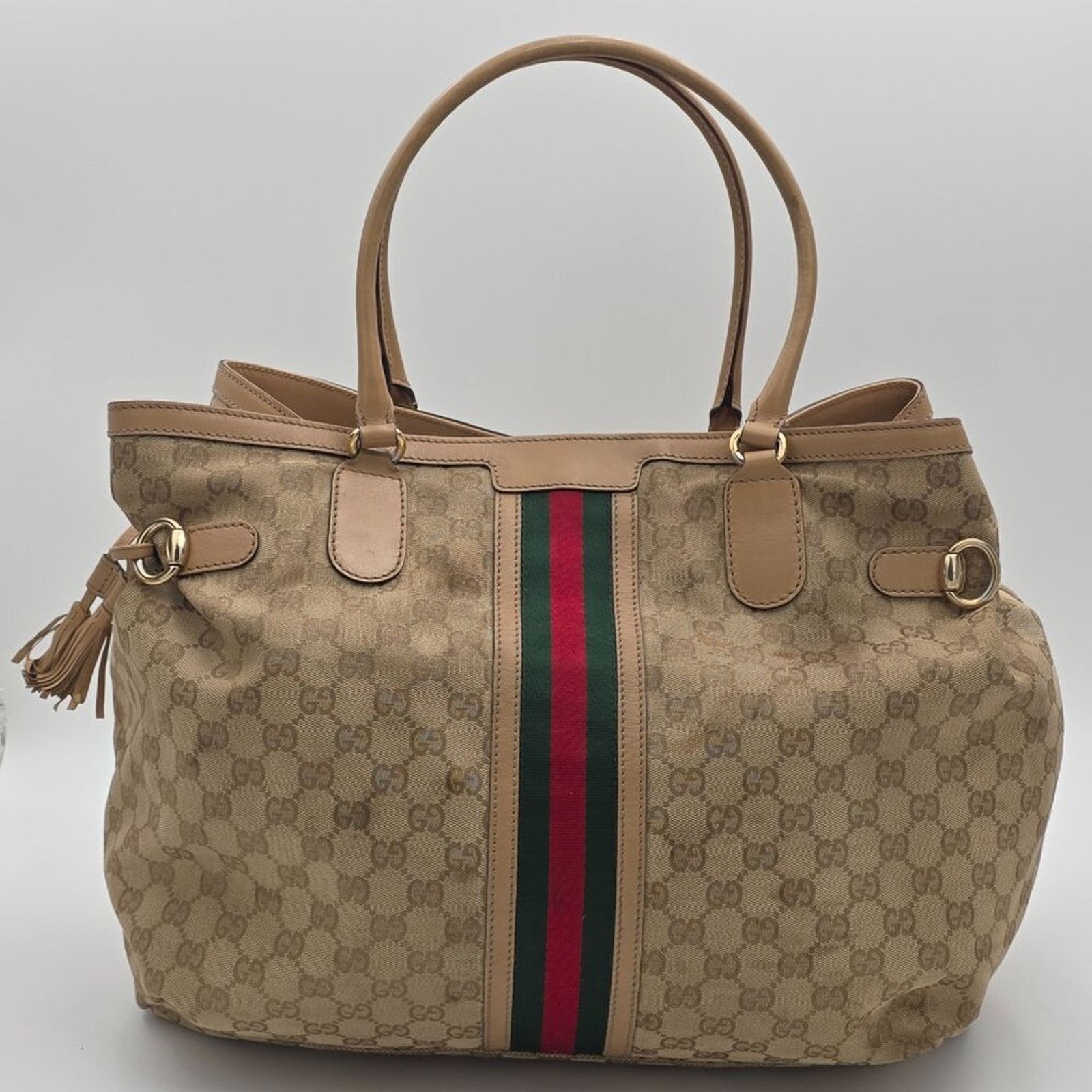 Gucci Gucci GG Sherry Line Tote Canvas Large Size ONE SIZE - 2 Thumbnail
