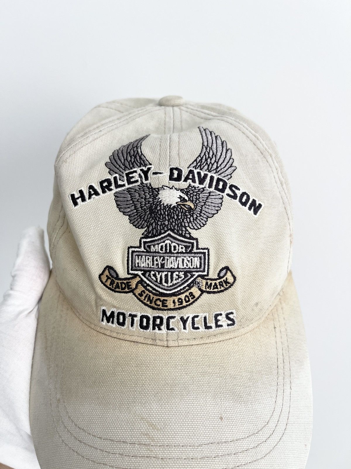 Harley Davidson STEAL! 2000s Harley Davidson The Bald Eagle USA Biker Hat Size ONE SIZE - 2 Thumbnail