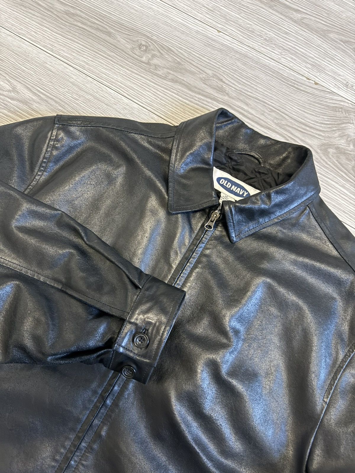 Old Navy Vintage Old Navy Leather Jacket Size US L / EU 52-54 / 3 - 3 Thumbnail
