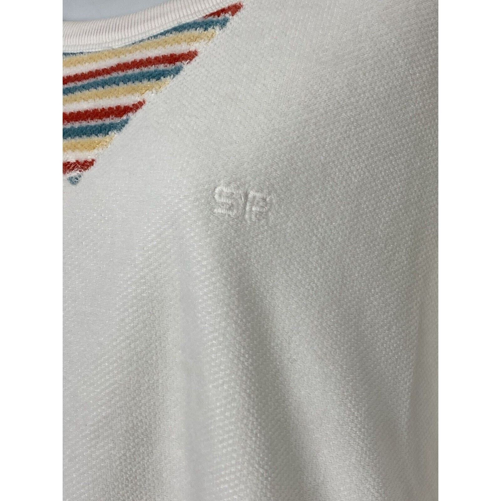 Sonia Rykiel VTG Sonia Rykiel Crew Neck Sweatshirt White M Velour Stripes Size M / US 6-8 / IT 42-44 - 3 Thumbnail