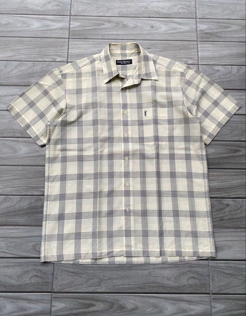 Yves Saint Laurent Vintage y2k yves saint laurent ysl open collar shirts button Size US L / EU 52-54 / 3 - 2 Thumbnail