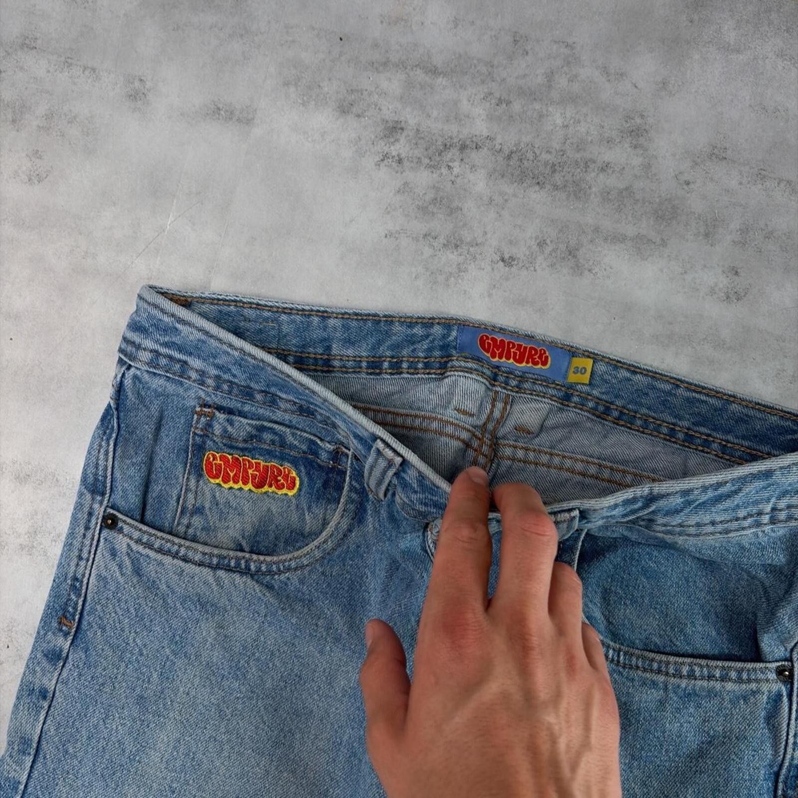 Empyre Y2K Blue Empyre Grunge Baggy Skater Distressed Denim Jeans Size US 30 / EU 46 - 5 Thumbnail