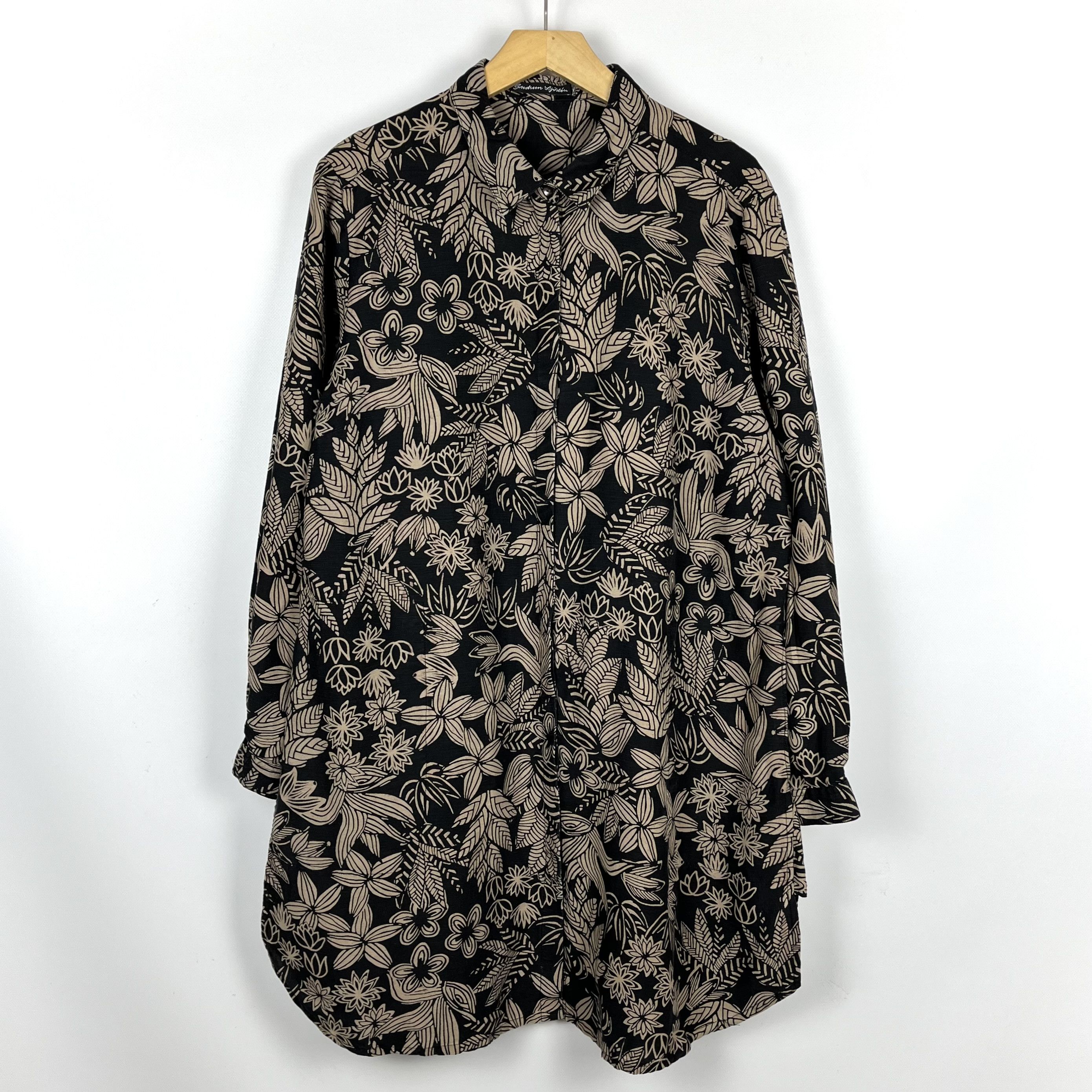 Gudrun Sjoden Ladies Gudrun Sjoden Floral Lilen Midi Tunic Dress Size L / US 10 / IT 46 - 1 Thumbnail