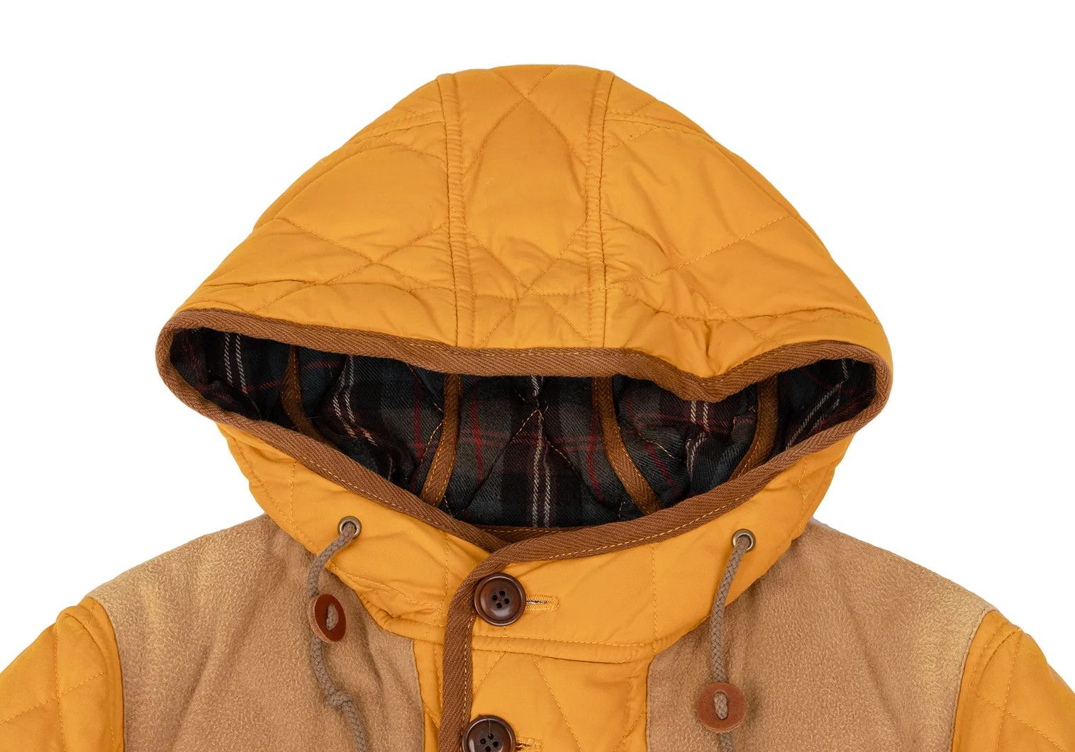Junya Watanabe Quilted Down Hooded Jacket in Orange Brown XS Size US XS / EU 42 / 0 - 3 Thumbnail