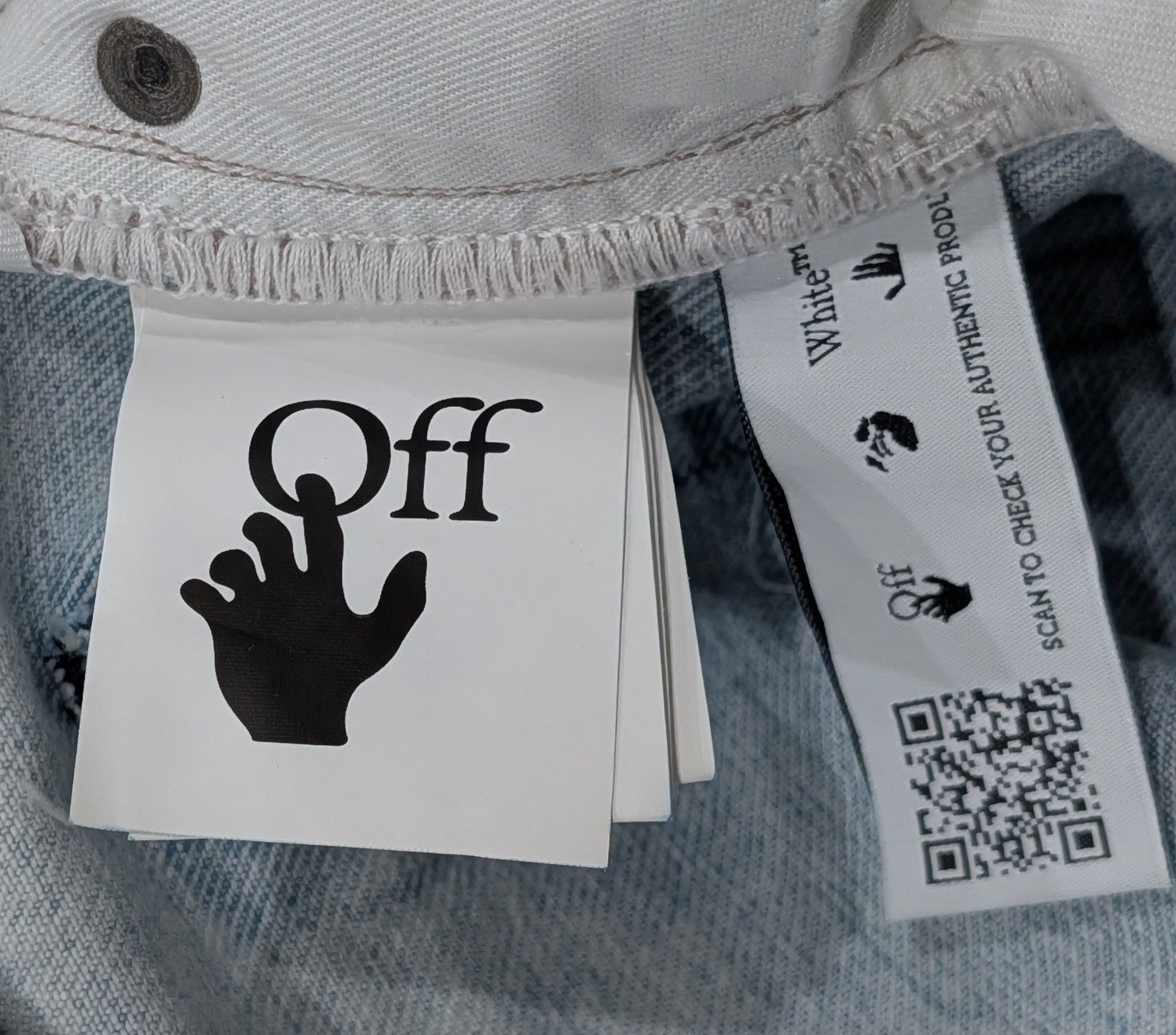 Off-White OFF-WHITE Diagonal Tab Arrow Slim Fit Jeans Light Blue 34 Size US 34 / EU 50 - 6 Thumbnail