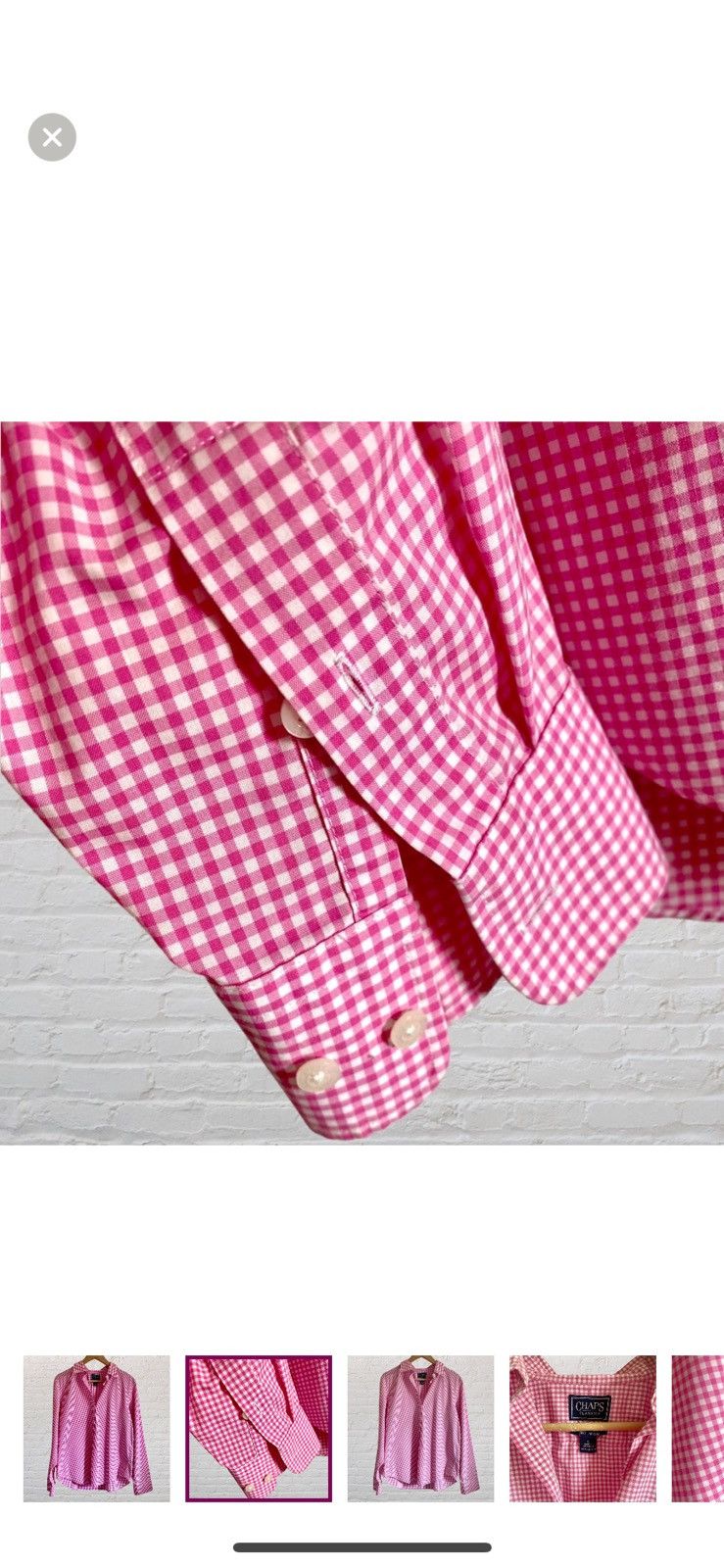 Chaps Ralph Lauren PINK PLAID CHAPS CHECKERED BUTTON UP SHIRT BLOUSE NO IRON Size L / US 10 / IT 46 - 2 Thumbnail
