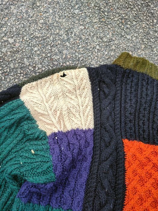 Handmade DL Japan Art Patchwork handmade cable knitwear #S2803T Size US M / EU 48-50 / 2 - 5 Thumbnail