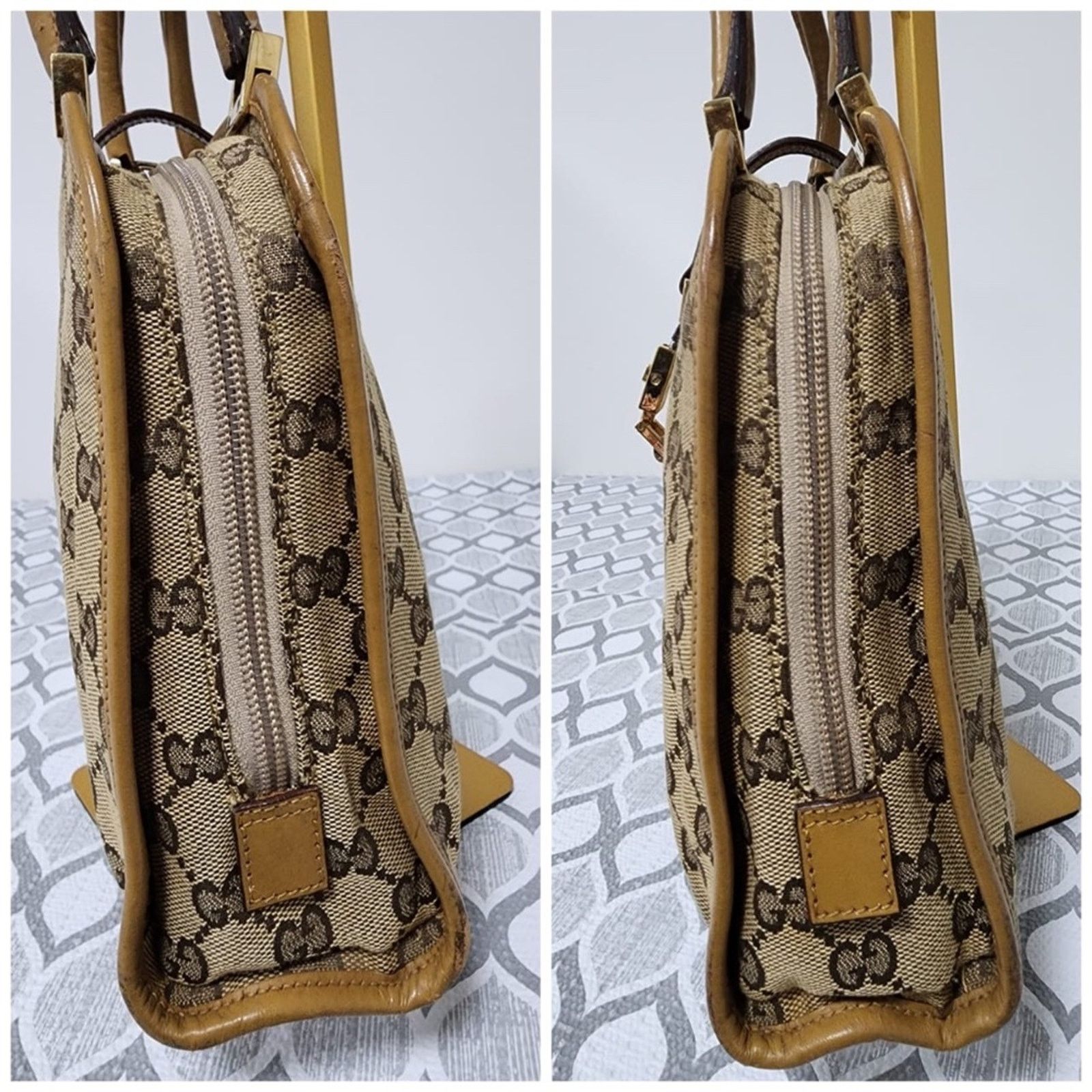 Gucci Au Gucci Vintage Piston Lock Jackie Shoulder Bag Brown/Beige Size ONE SIZE - 7 Thumbnail