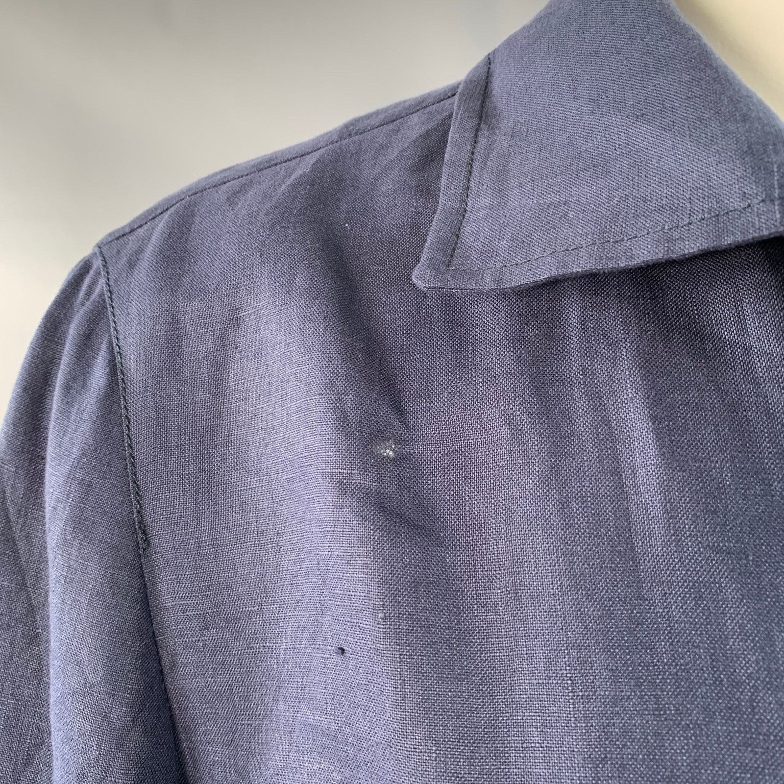 Brunello Cucinelli BRUNELLO CUCINELLI Size 40 Navy Red Twill Linen Snaps Jacket Size US M / EU 48-50 / 2 - 4 Thumbnail