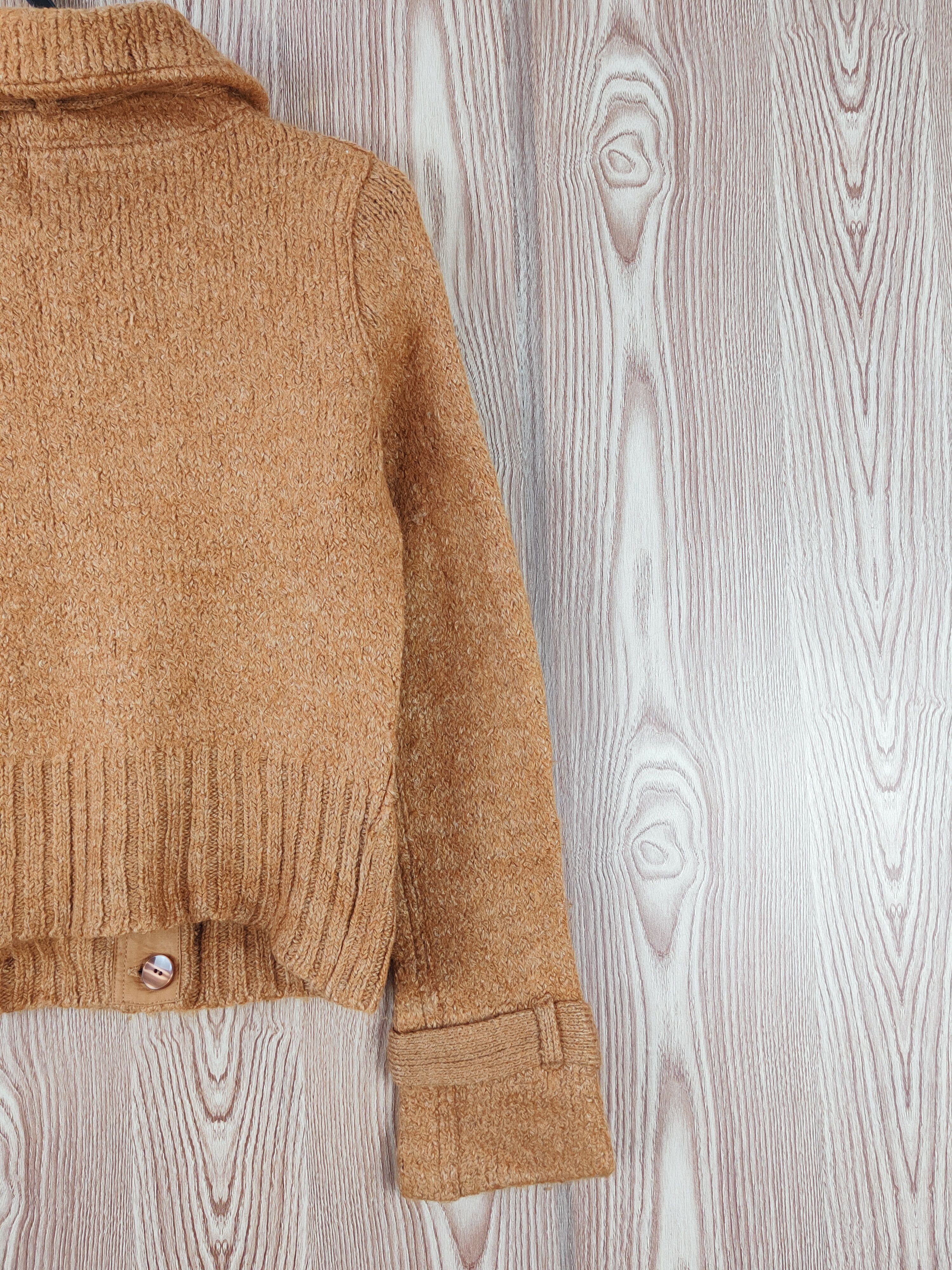 Japanese Brand Allureville Brown Knitwear Crop Top Jackets #W738 Size S / US 4 / IT 40 - 9 Thumbnail