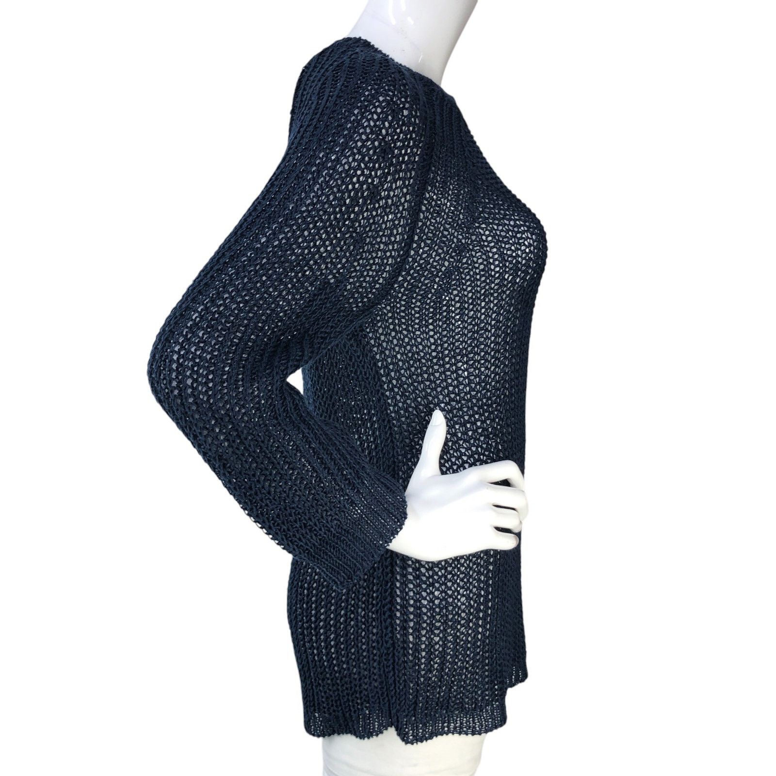 J.Crew J Crew Size S Sweater Relaxed Fit Linen Beach Open Knit Navy Size S / US 4 / IT 40 - 9 Thumbnail
