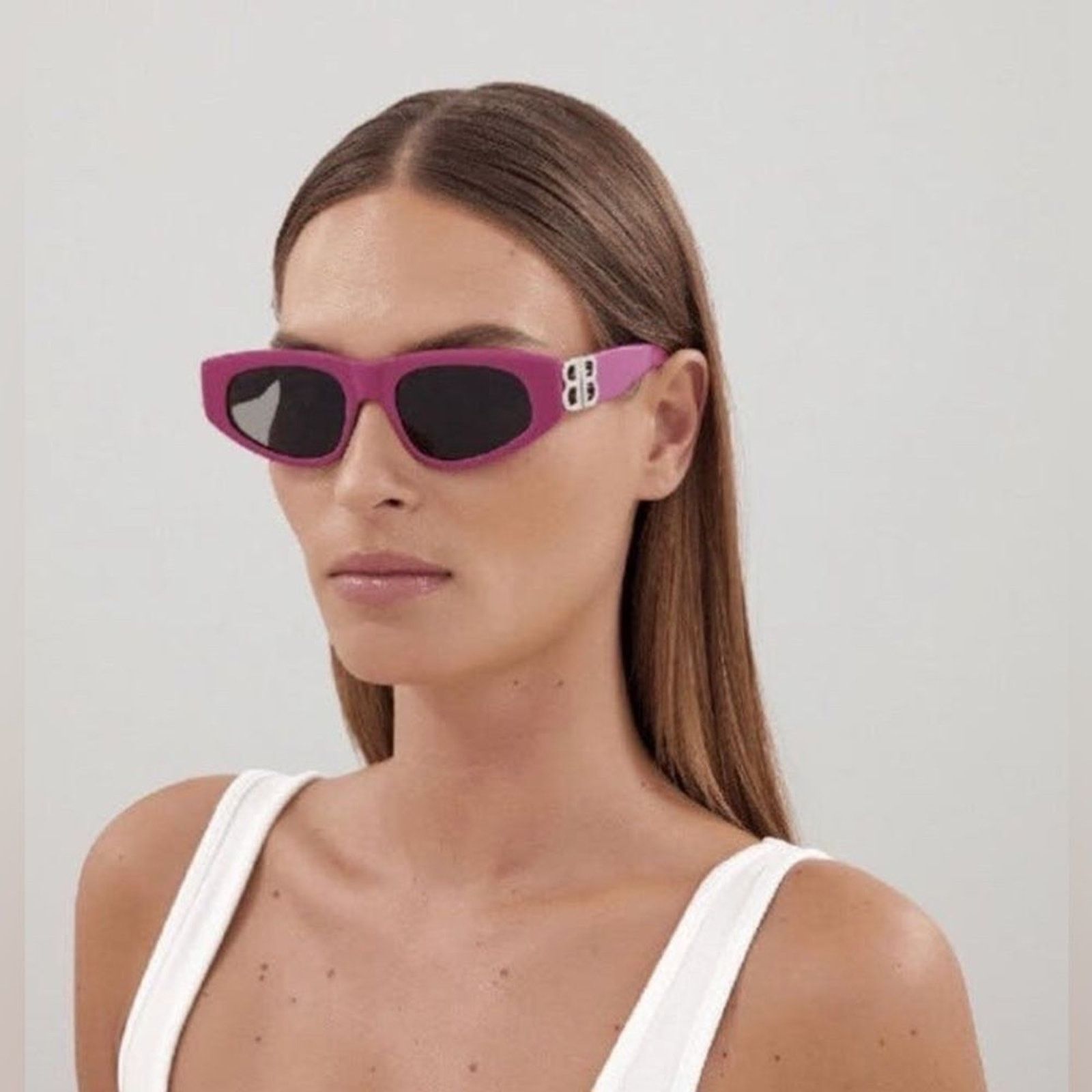 Balenciaga NEW BALENCIAGA BB0095S 017 Fuchsia/Silver/Grey Sunglasses Size ONE SIZE - 10 Thumbnail