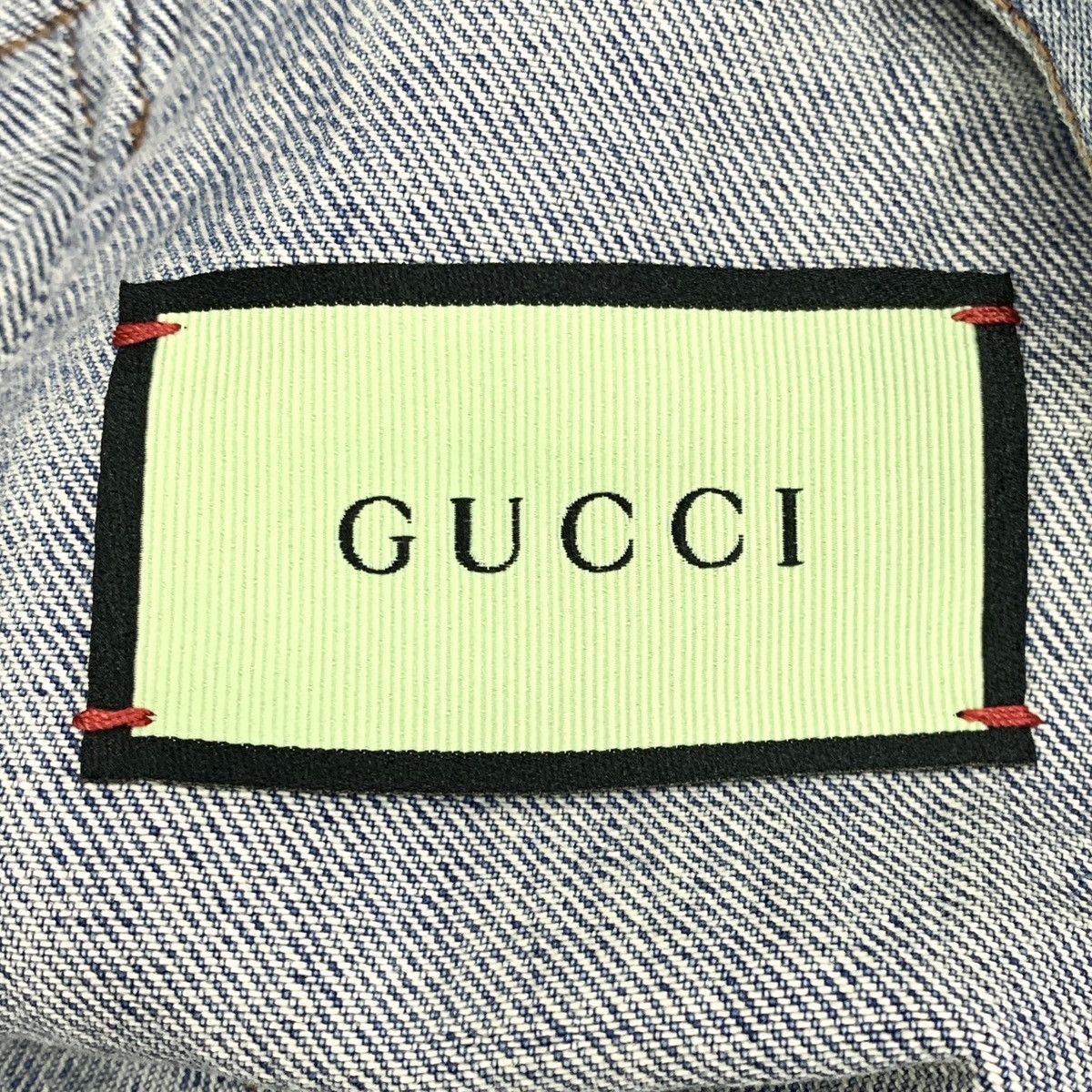 Gucci Gucci Blue Apple Logo Embroidered Cotton Denim Jacket Size XS / US 0-2 / IT 36-38 - 6 Thumbnail