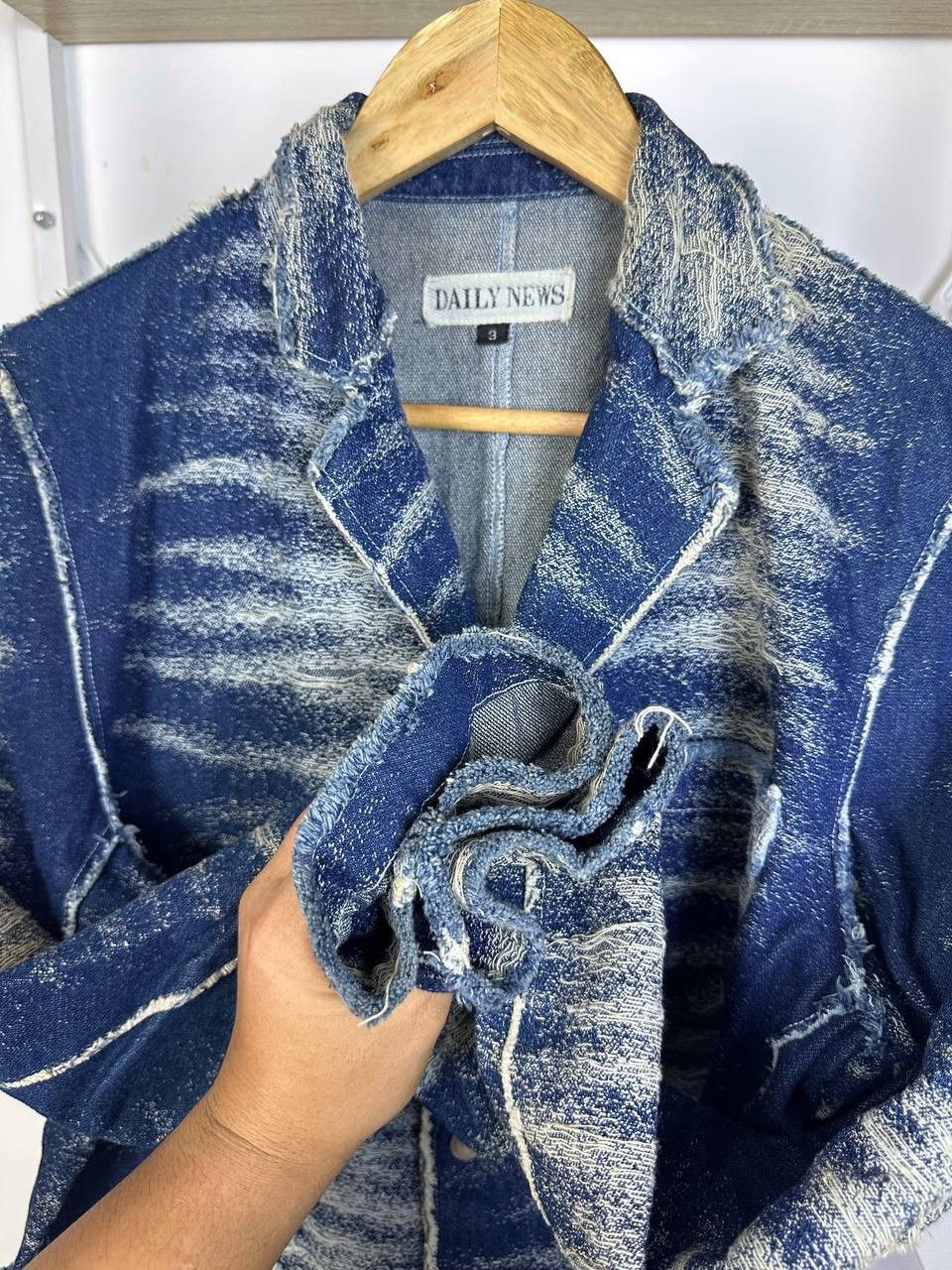 If Six Was Nine × Japanese Brand DAILY NEWS RARE DESIGN LIKE DENIM JACKET Size US M / EU 48-50 / 2 - 6 Thumbnail