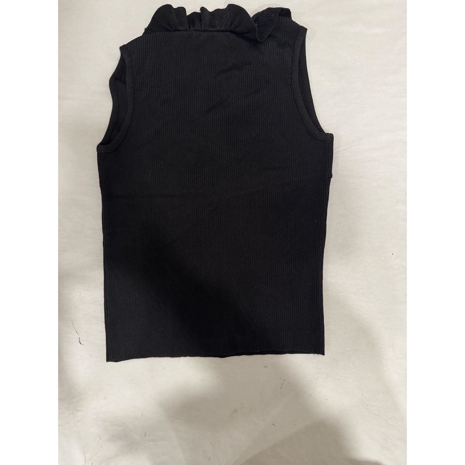 Other Vintage Y2K Cinched Black Ruffled Black Blouse Large Size L / US 10 / IT 46 - 6 Thumbnail
