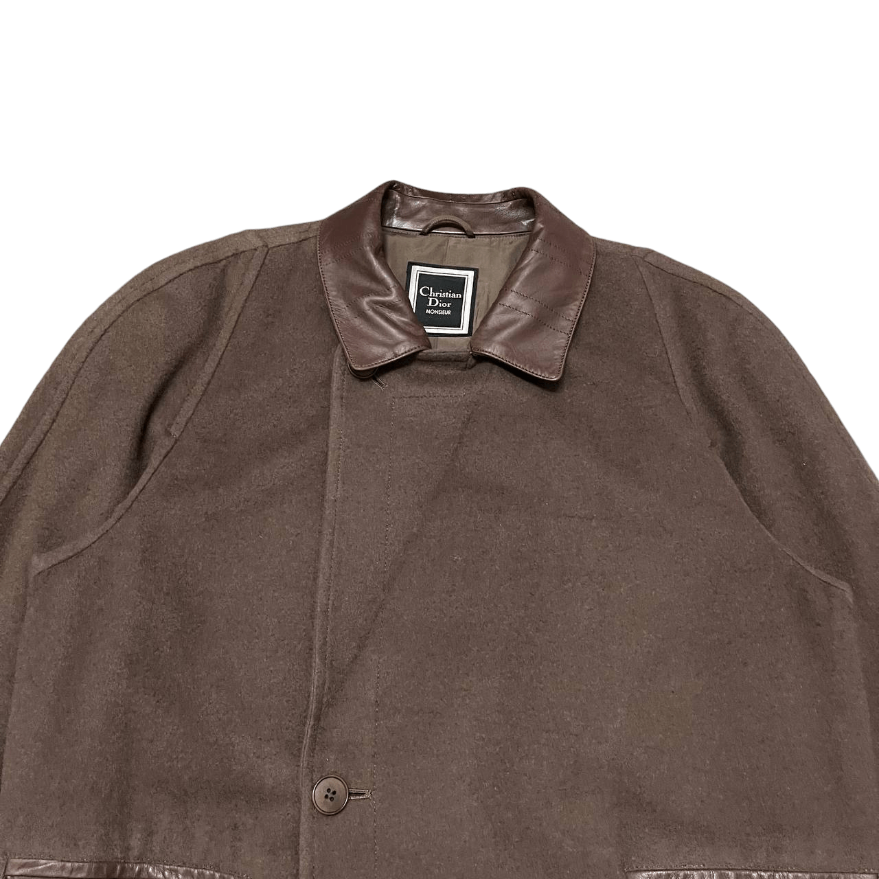 Christian Dior Monsieur Vintage Christian Dior Monsieur Wool Coat Leather Collar Size US M / EU 48-50 / 2 - 2 Thumbnail
