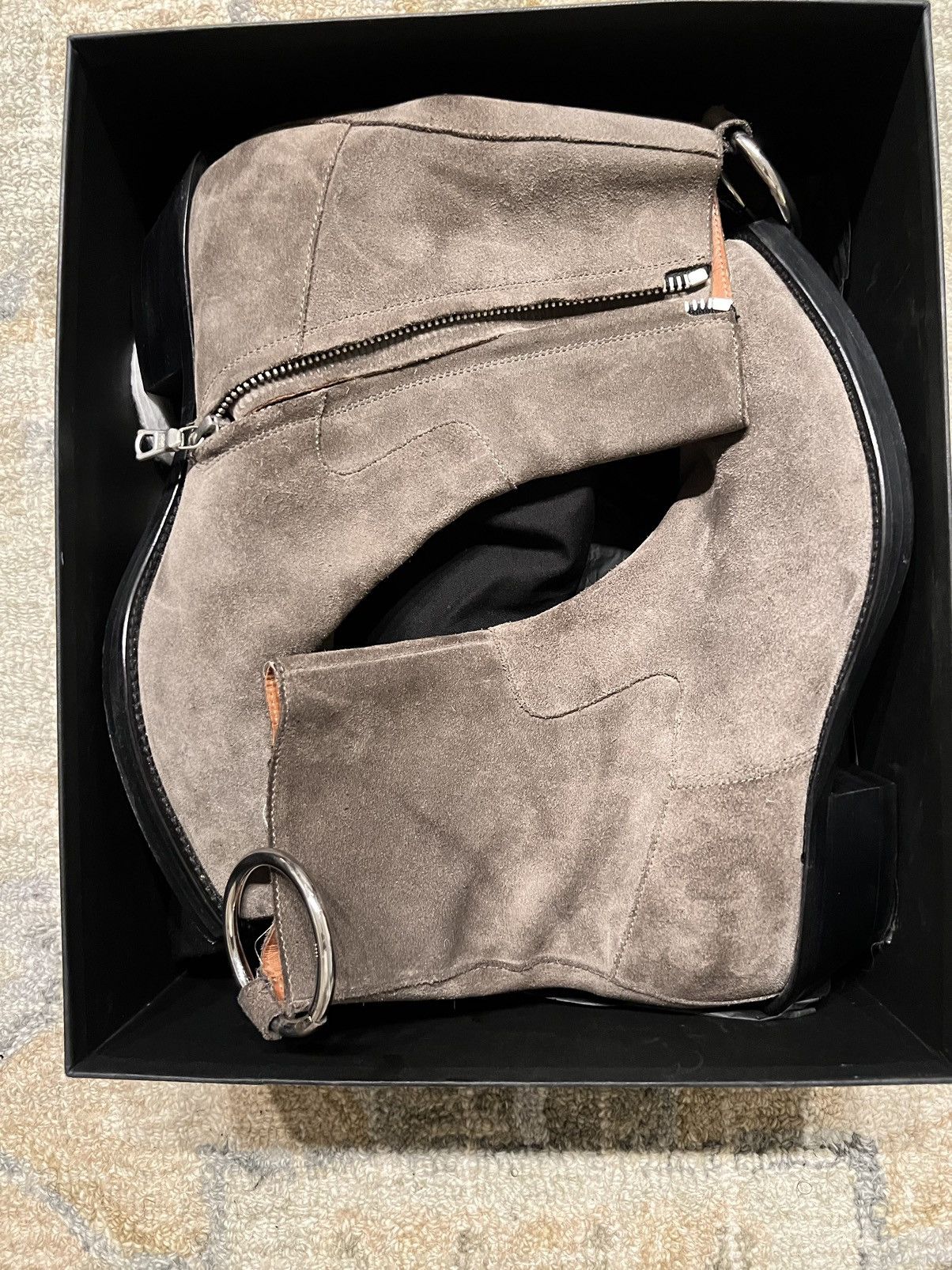 Vetements Vetements Taupe Suede Cowboy Ring Western Ankle Boots Size US 9 / EU 42 - 20 Thumbnail