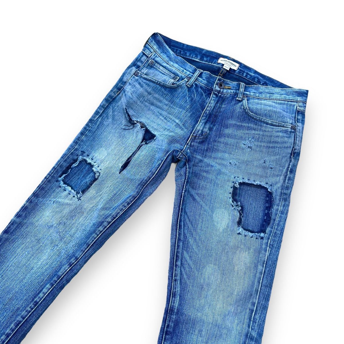 If Six Was Nine × Le Grande Bleu (L.G.B.) × NANO universe 🇯🇵 NANO UNIVERSE JAPAN DISTRESSED DENIM PANTS Size US 32 / EU 48 - 5 Thumbnail