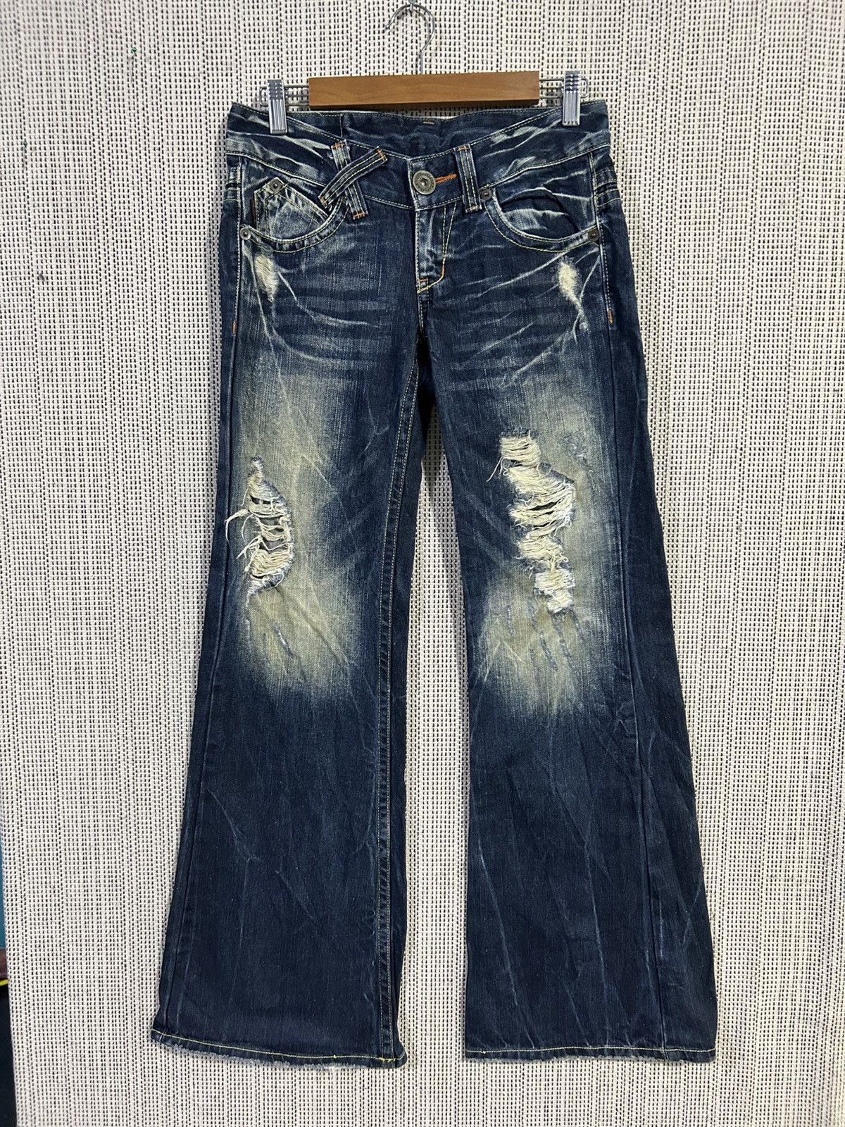 If Six Was Nine Gothic punk D.I.A denim extra bootcut distressed pattern Size US 31 - 3 Thumbnail