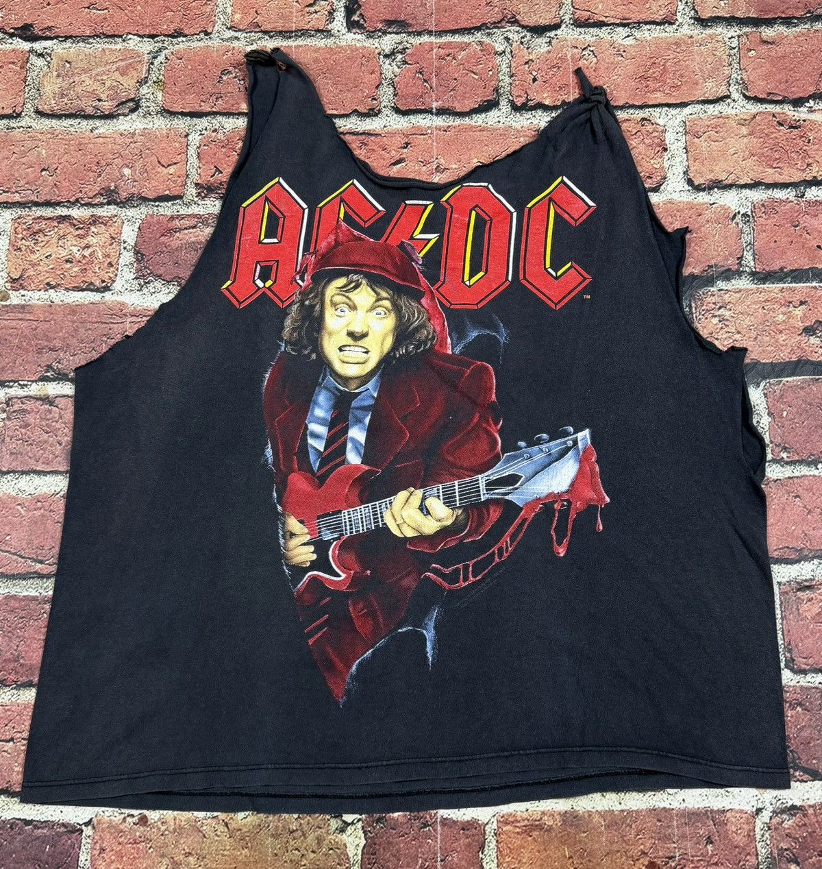 Brockum Vintage ACDC 90s Ballbreaker Band Tee Chopped Sleeves Size US XL / EU 56 / 4 - 1 Thumbnail