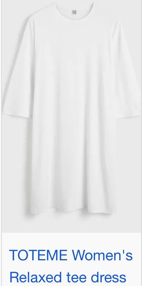Toteme 2 TOTOME ( 1 black & 1 white t-shirt dress Sz: XS $290 each Size XS / US 0-2 / IT 36-38 - 8 Thumbnail