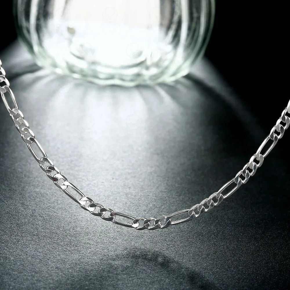 Vintage 925 Silver 4mm Chain Necklace Size ONE SIZE - 2 Thumbnail