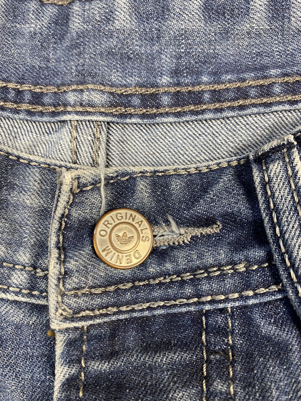 Adidas Vintage Diesel x Adidas Jeans Dirty Pants Faded Denim Y2K Size US 33 - 6 Thumbnail