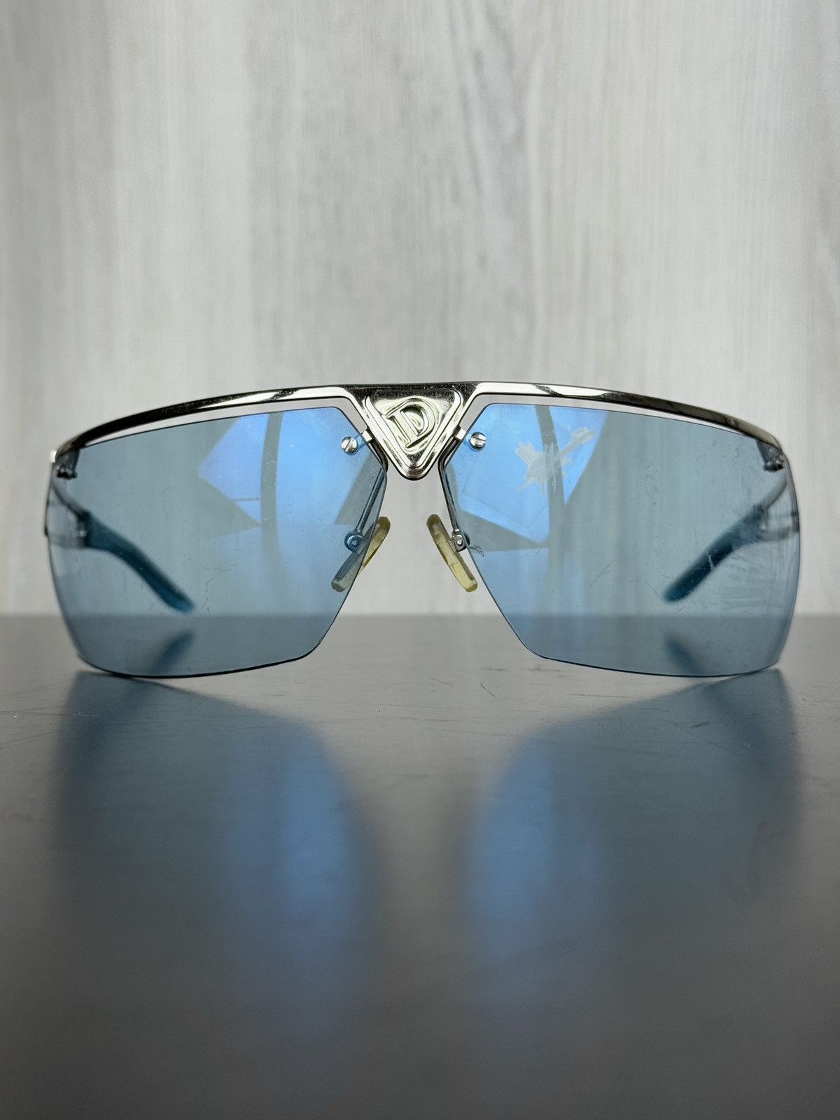 Dior Rave Party y2k Silver and light blue vintage sunglasses