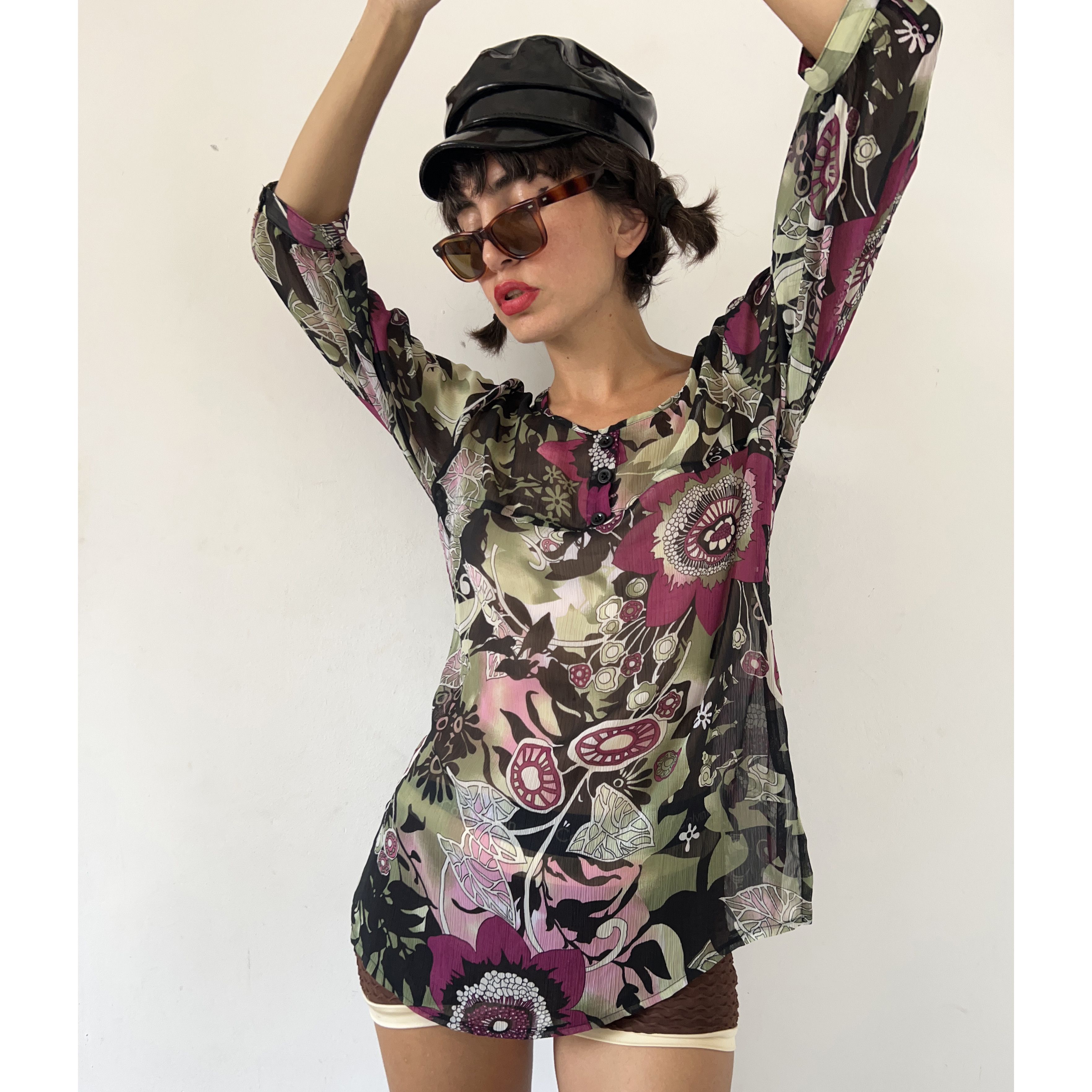 Vintage Vintage semi sheer boho floral blouse Size XL / US 12-14 / IT 48-50 - 3 Thumbnail