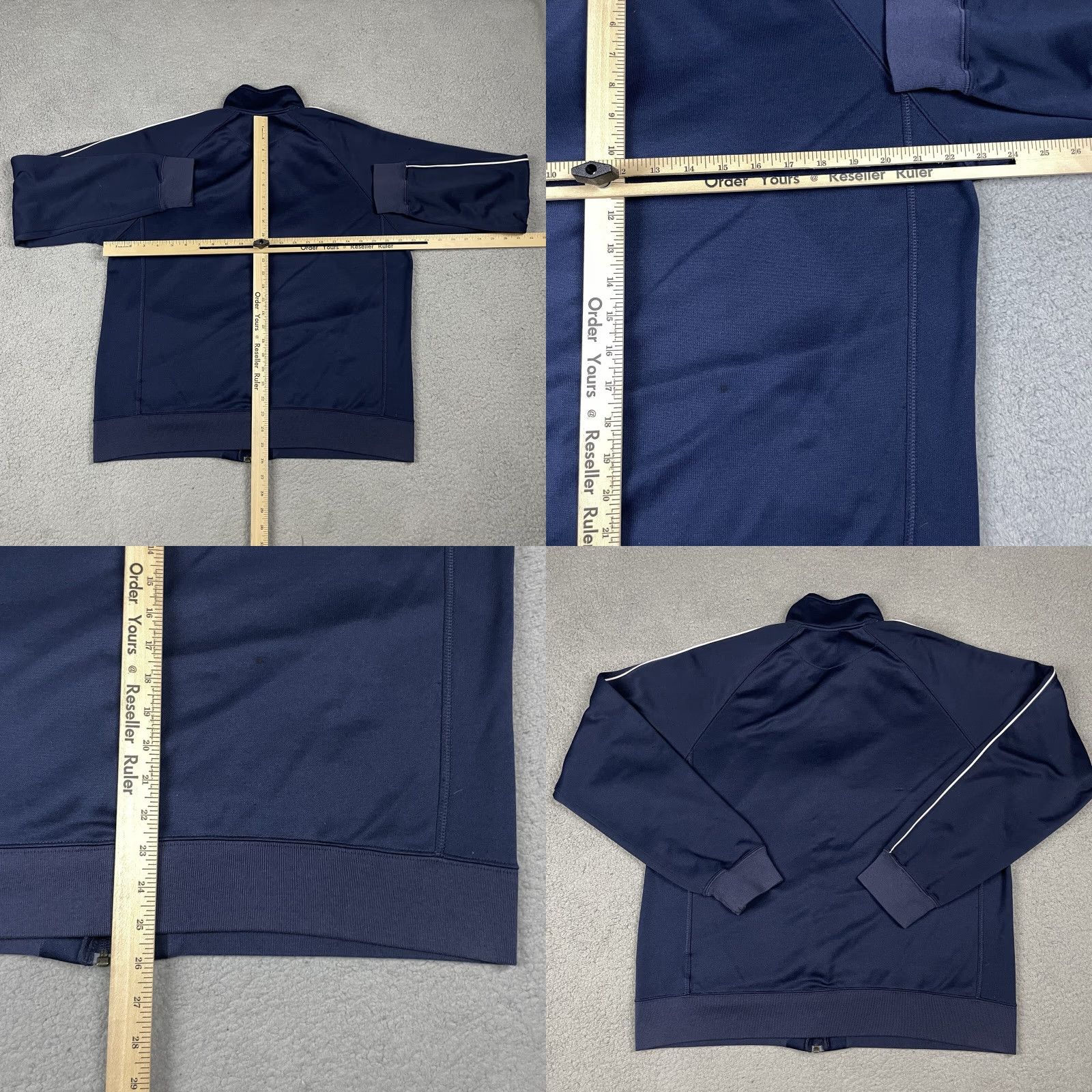 Nike VINTAGE Nike Jacket Mens L Blue Long Sleeve Full Zip Stripe Tag Pockets Size US L / EU 52-54 / 3 - 9 Thumbnail